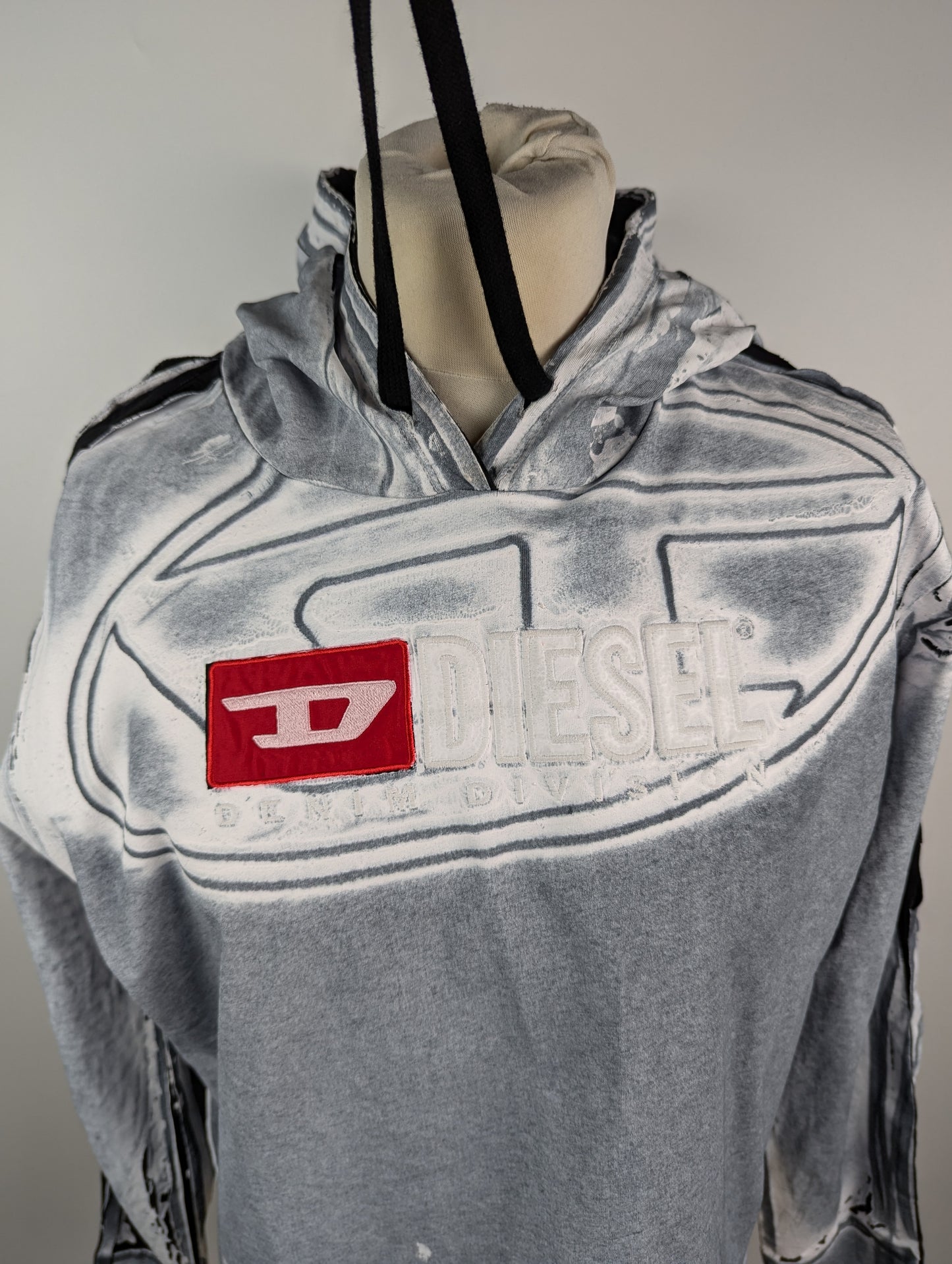 Diesel ‘F-CARLYE’ cropped hoodie Womens- Grey / Silver / Black