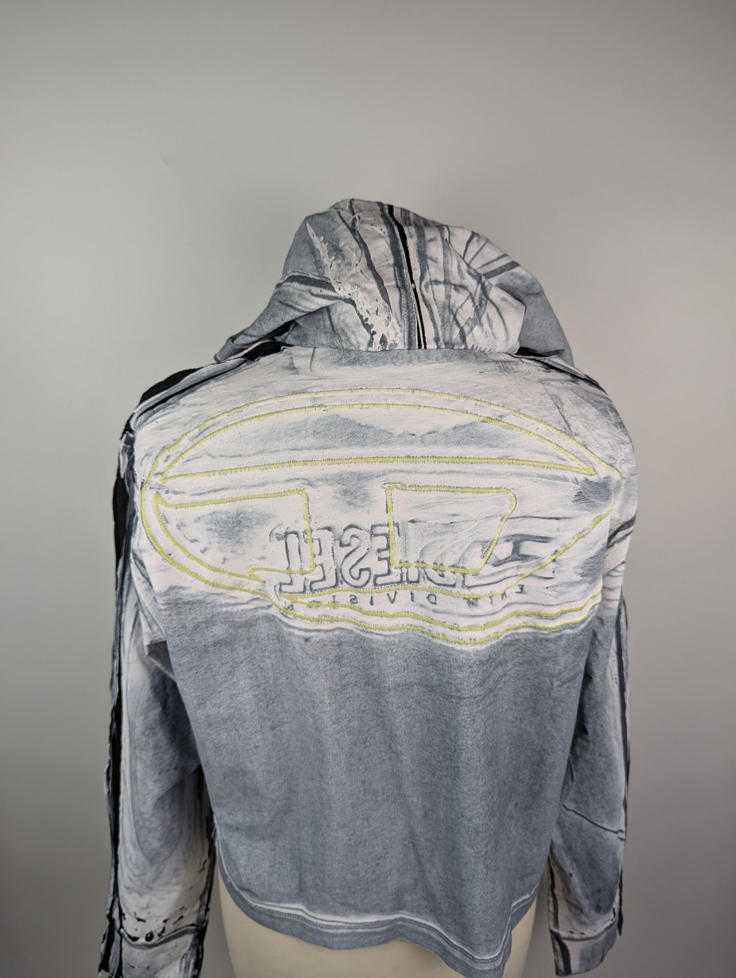 Diesel ‘F-CARLYE’ cropped hoodie Womens- Grey / Silver / Black