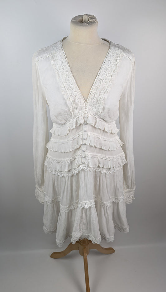 ALLSAINTS Zora ruffled woven mini dress - White