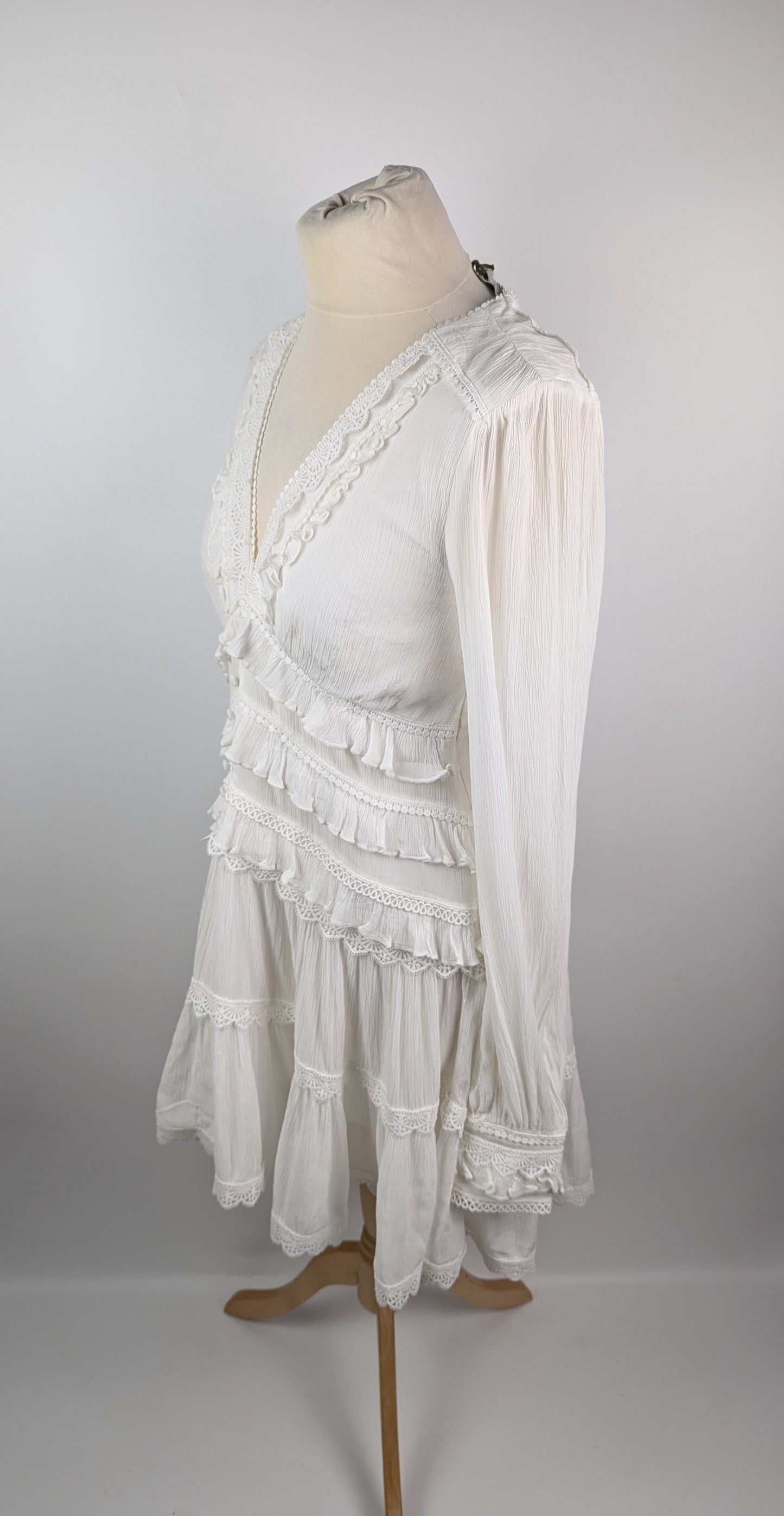 ALLSAINTS Zora ruffled woven mini dress - White