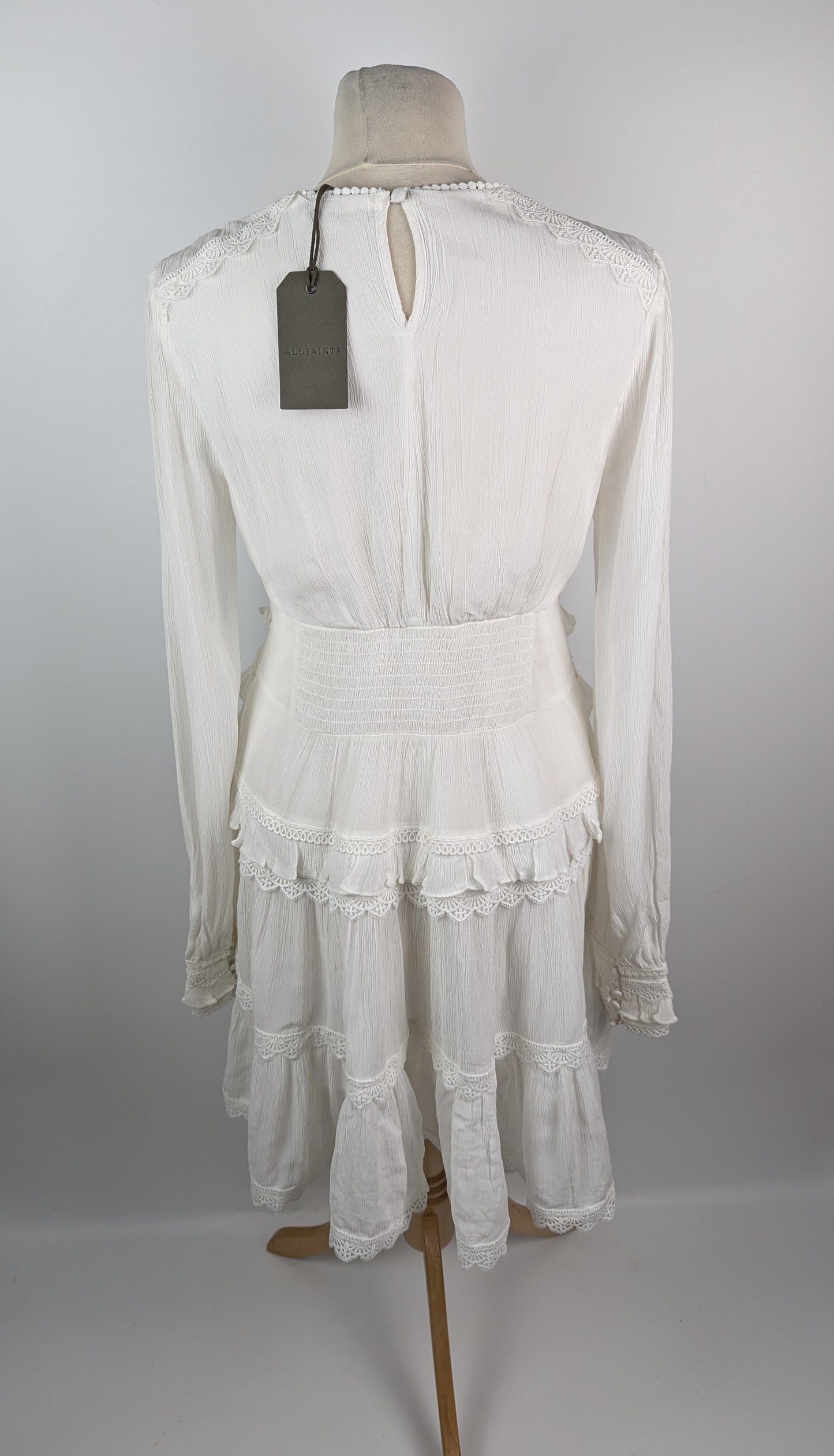 ALLSAINTS Zora ruffled woven mini dress - White