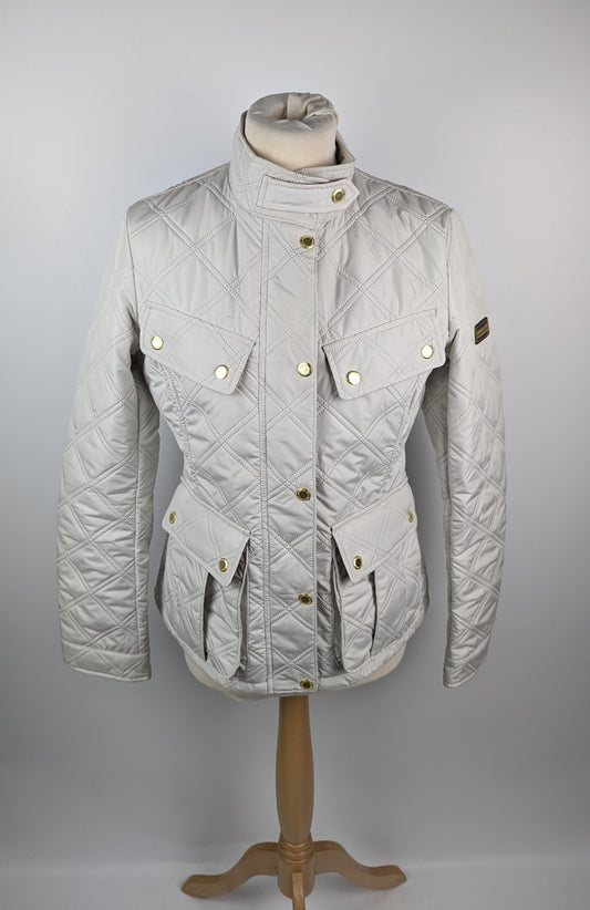 Barbour International Halsey Quilted Jacket - Silver Birch/Moss (Cream)