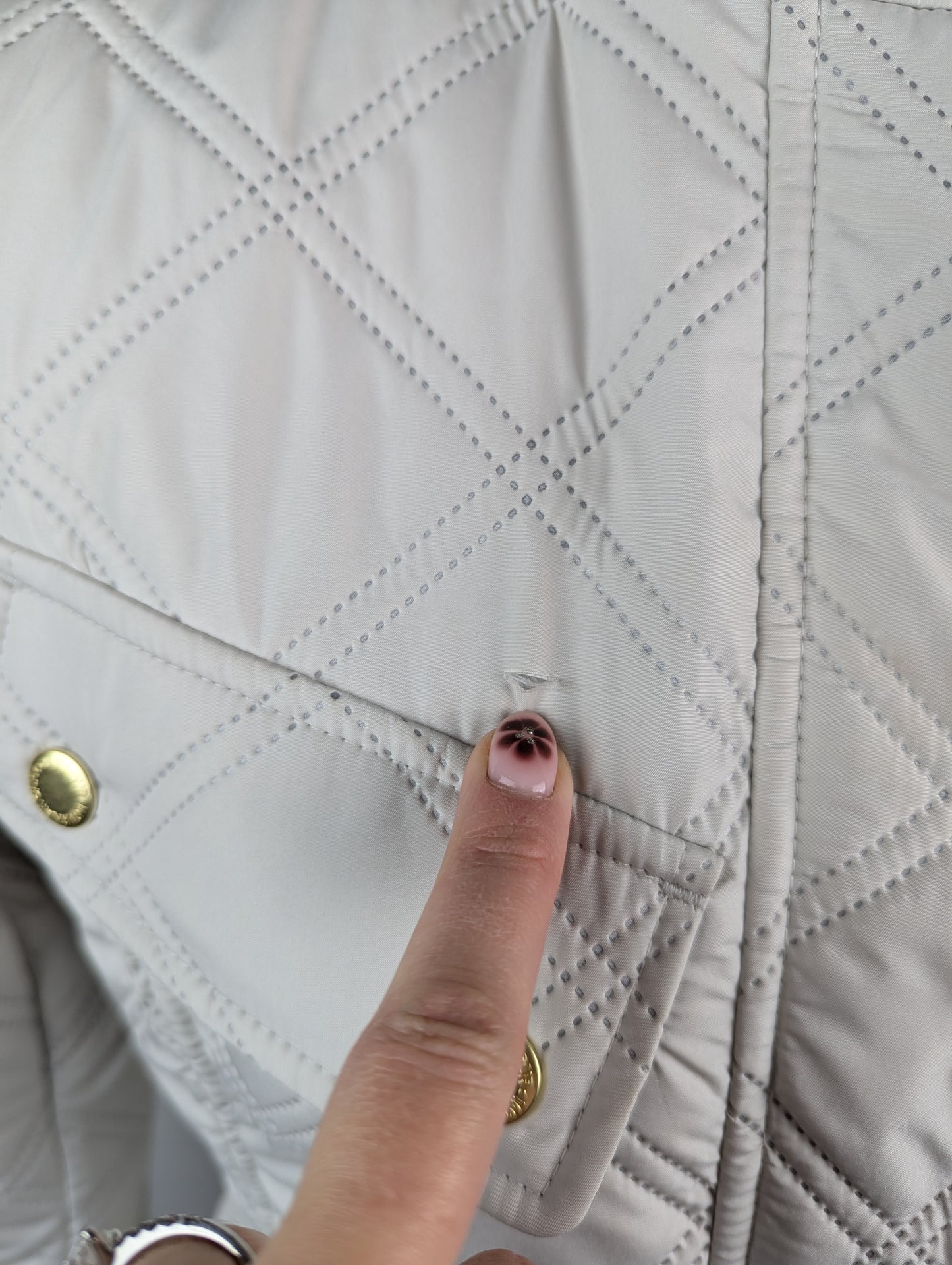 Barbour International Halsey Quilted Jacket - Silver Birch/Moss (Cream)