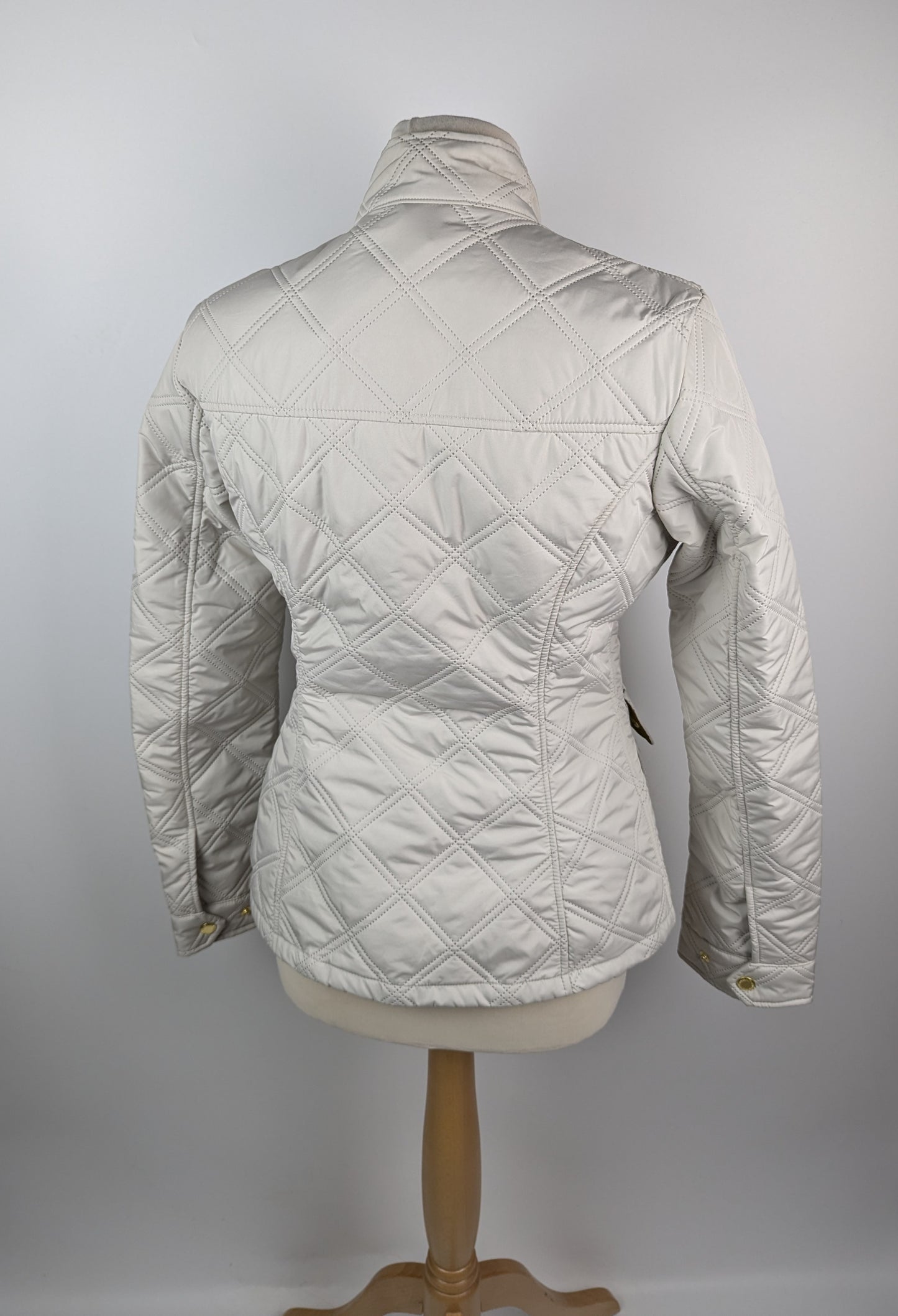 Barbour International Halsey Quilted Jacket - Silver Birch/Moss (Cream)