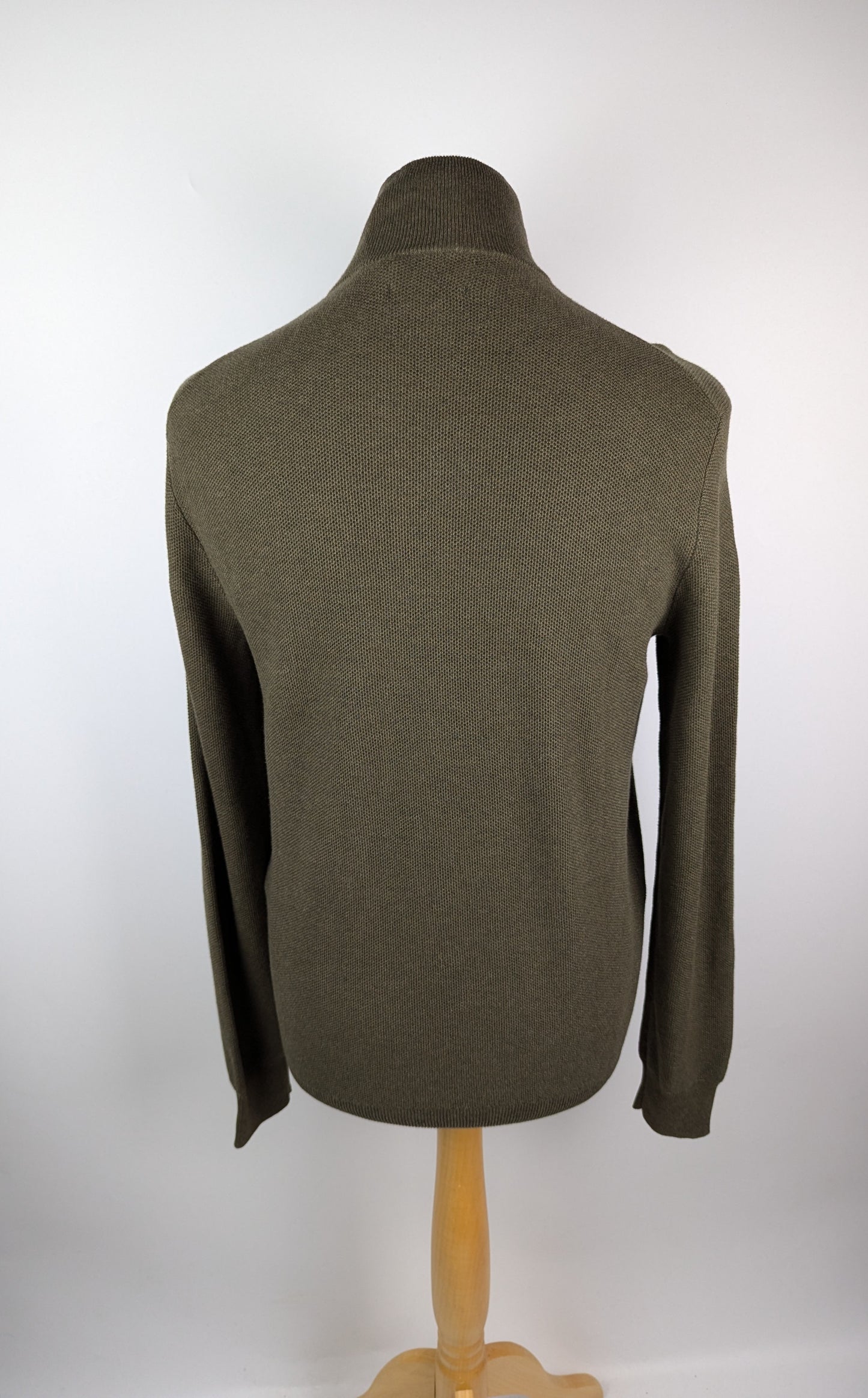 Polo Ralph Lauren Mesh-Knit Cotton Quarter-Zip Jumper - Cargo Olive