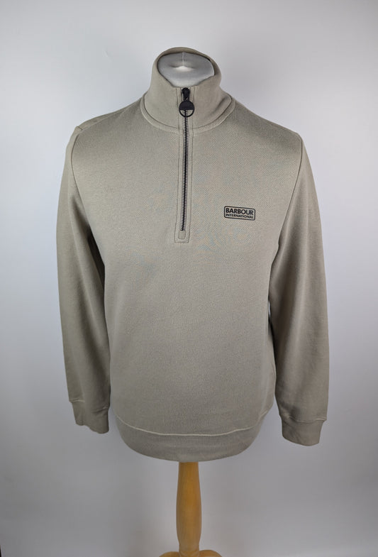 Barbour International Men's Essential Half-Zip Fleece Top - Concrete Grey