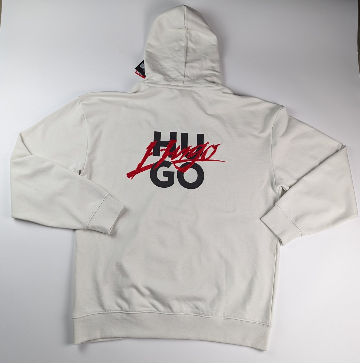 Hugo Dlogolong Mens Logo Hoodie - Off White