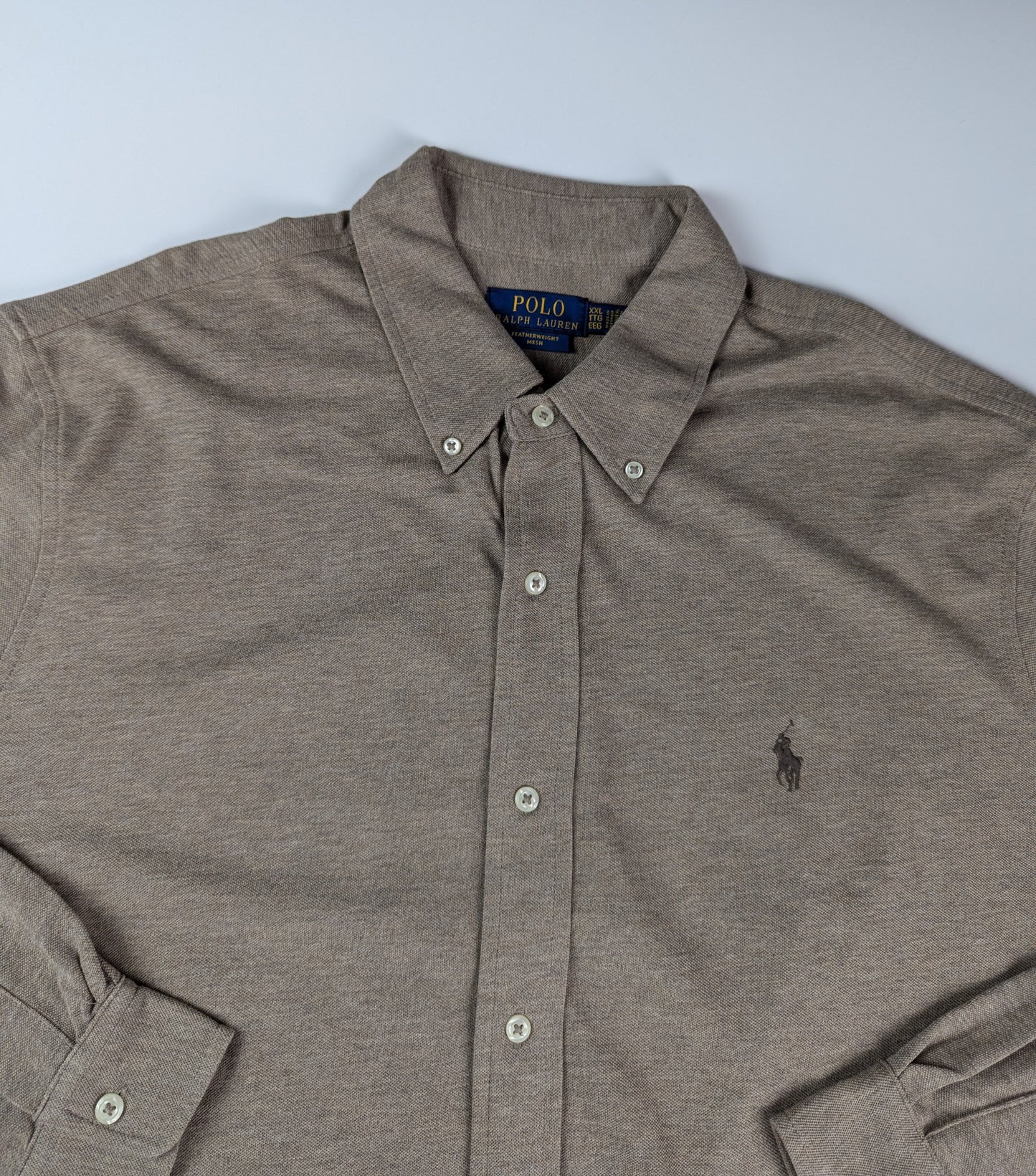 Polo Ralph Laure Featherweight Mesh Shirt - Brown
