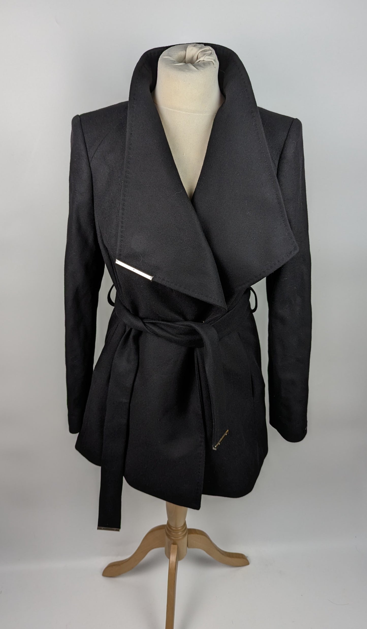 Ted Baker Roses Short Wool Coat - Black