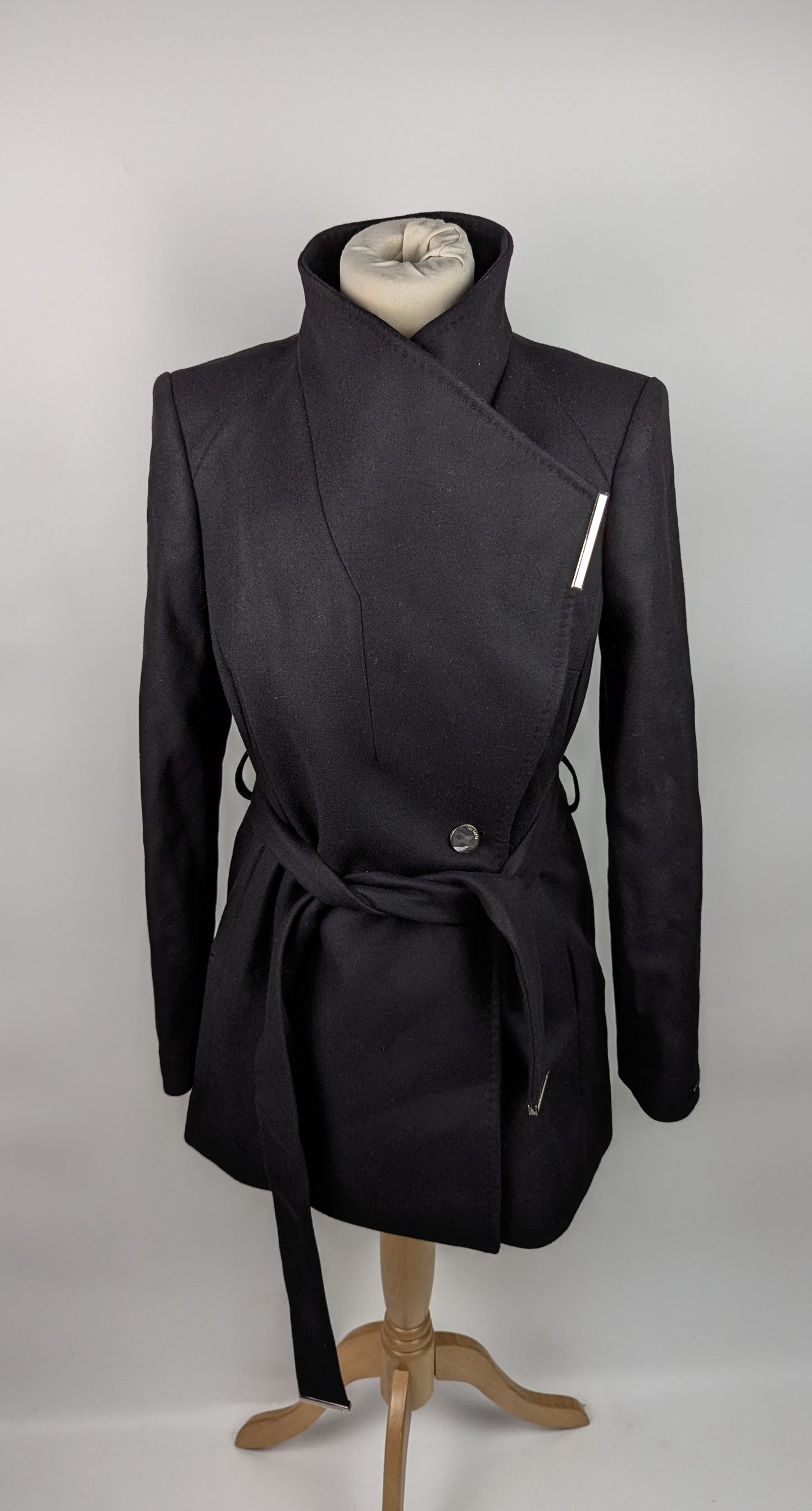 Ted Baker Roses Short Wool Coat - Black