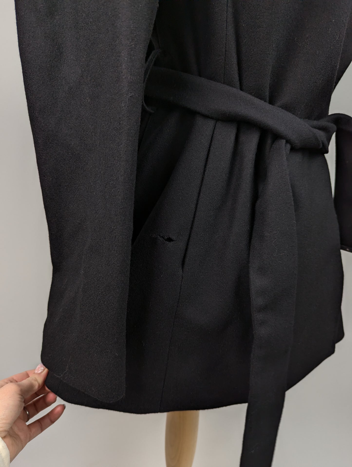 Ted Baker Roses Short Wool Coat - Black