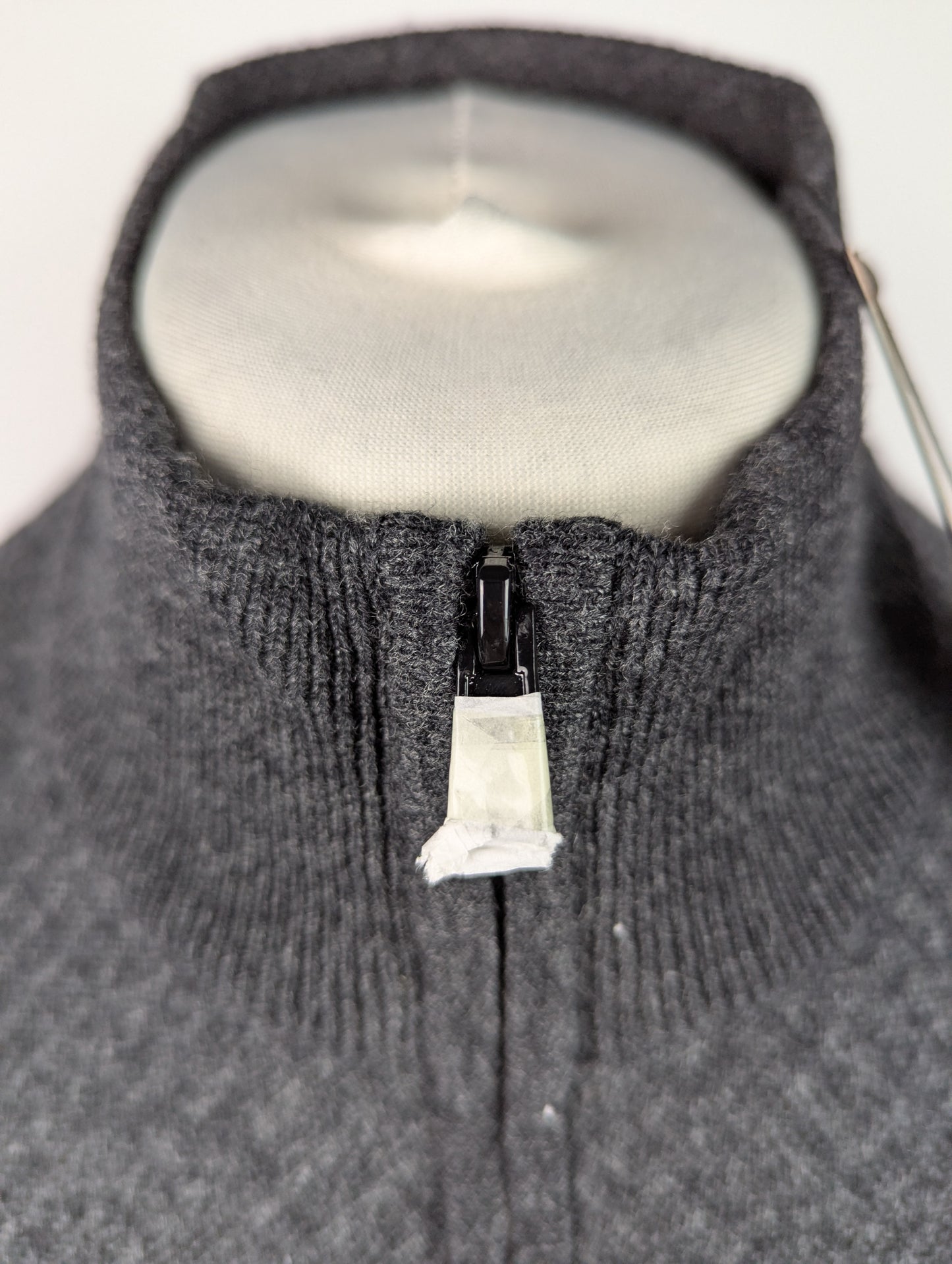 Boss Men's HEltorino Quarter-Zip Knitted Cotton Sweater - Dark Grey