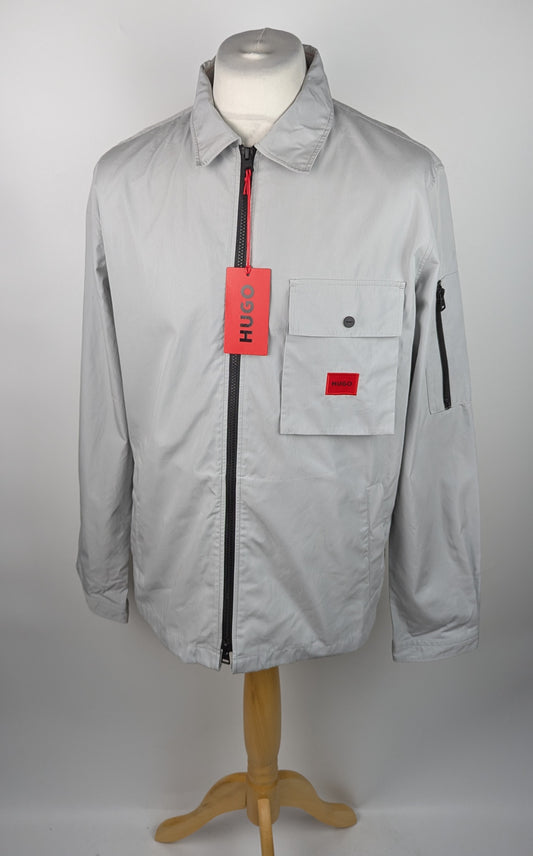 HUGO Mens Emmond Overshirt - Light Grey