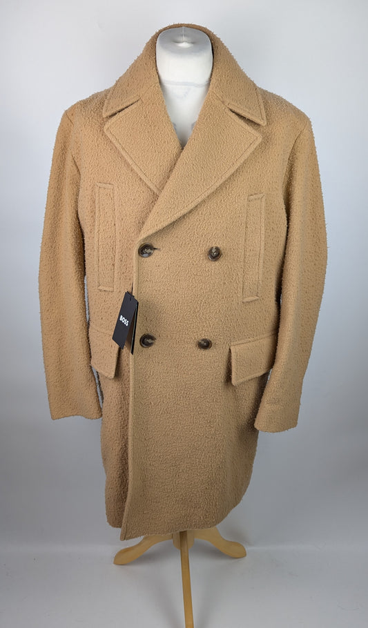 Boss Men's H-Cam Double Breasted Coat - Brown