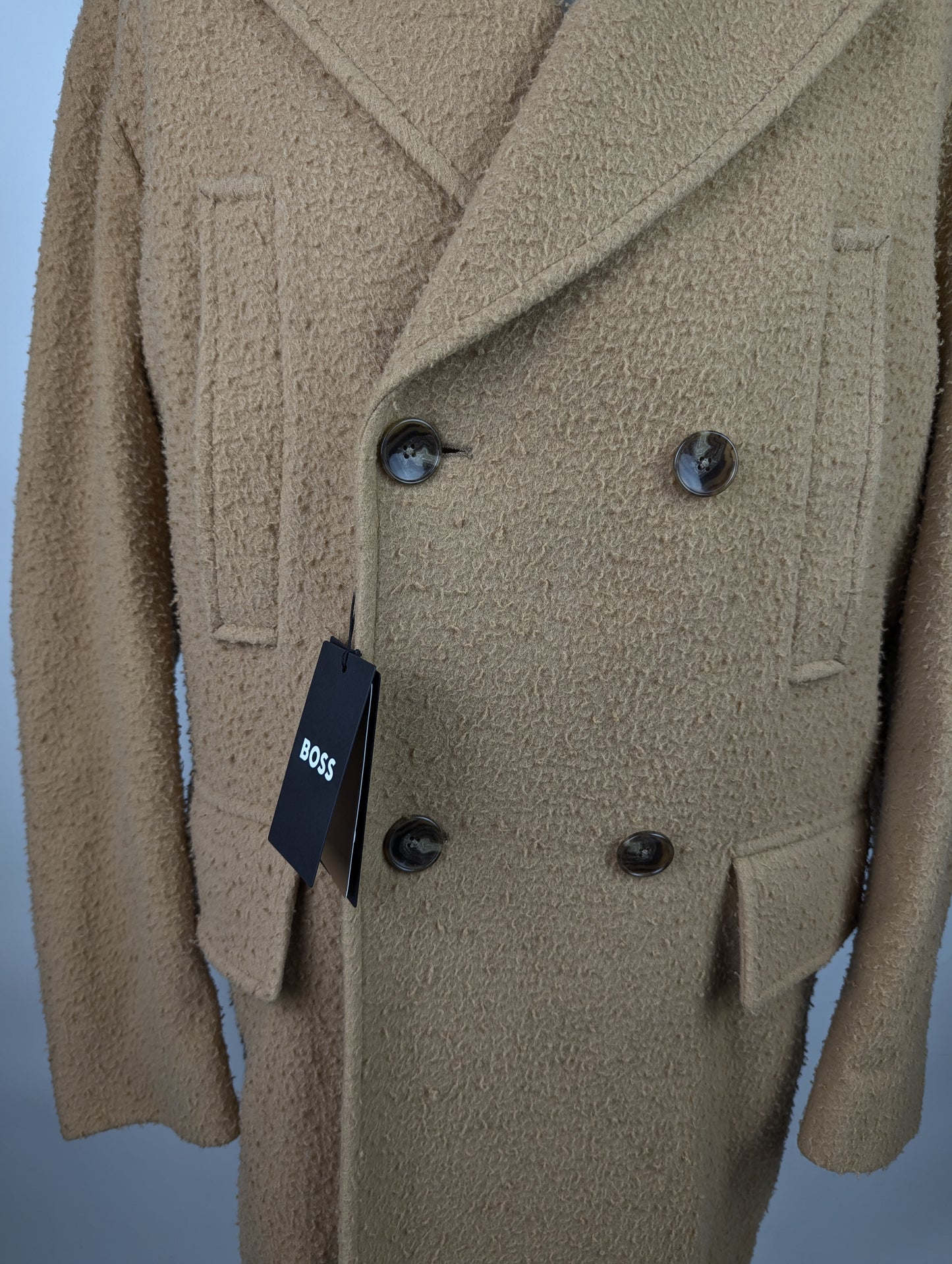 Boss Men's H-Cam Double Breasted Coat - Brown