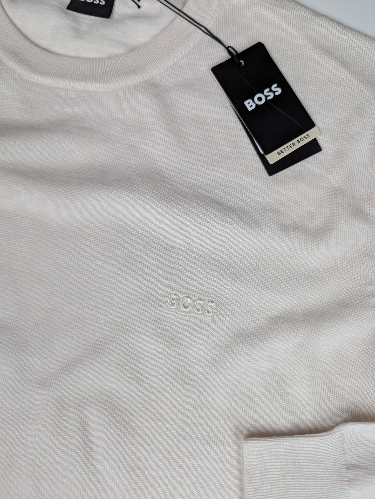 Boss Men's Bottol Jumper - Open White