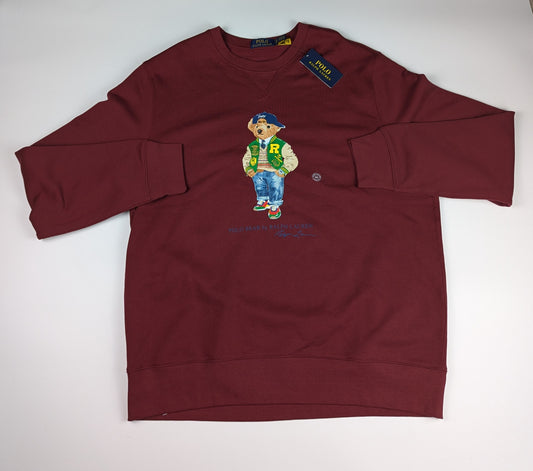 Polo Ralph Lauren Mens Varsity Bear Fleece Sweatshirt - Red / Burgundy