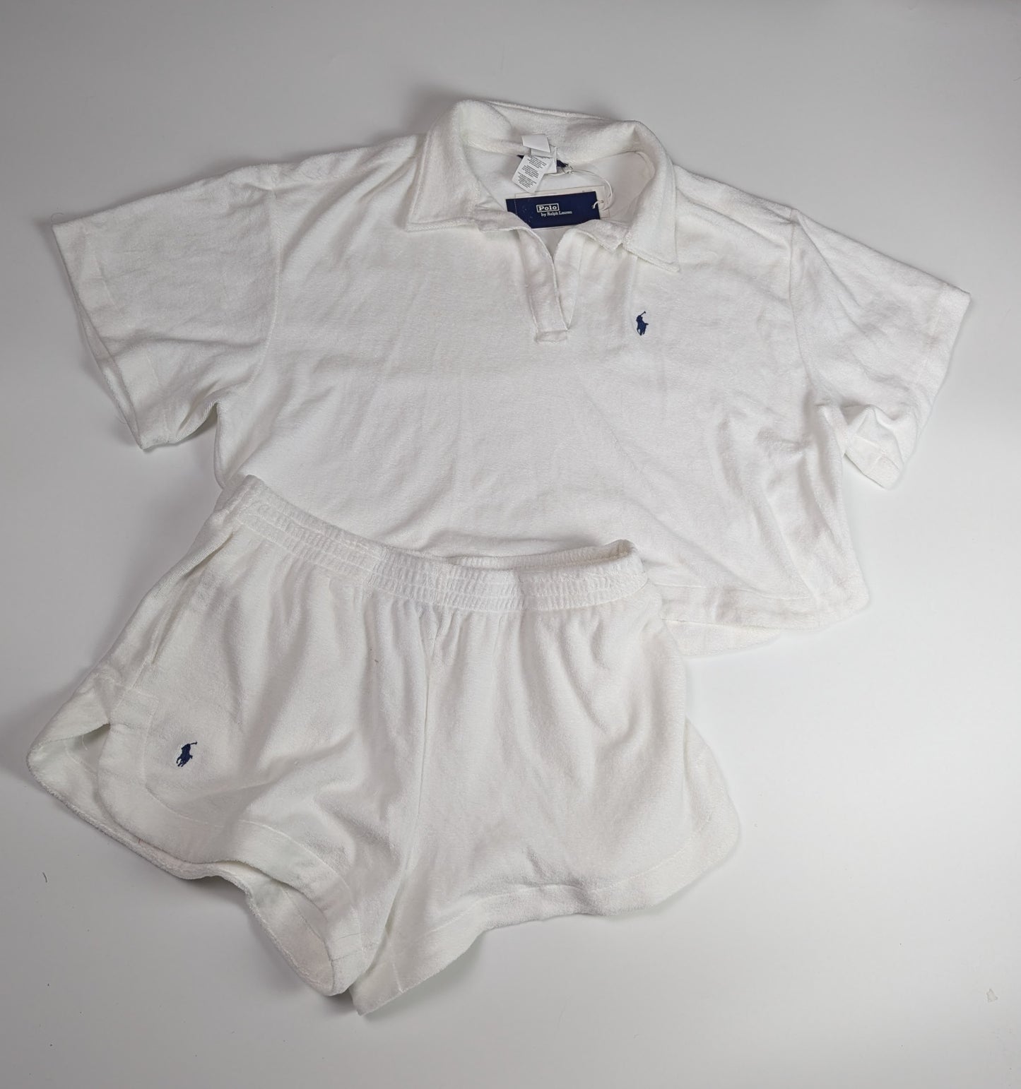 Polo Ralph Lauren Womens Terry Shorts Set - White