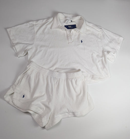 Polo Ralph Lauren Womens Terry Shorts Set - White