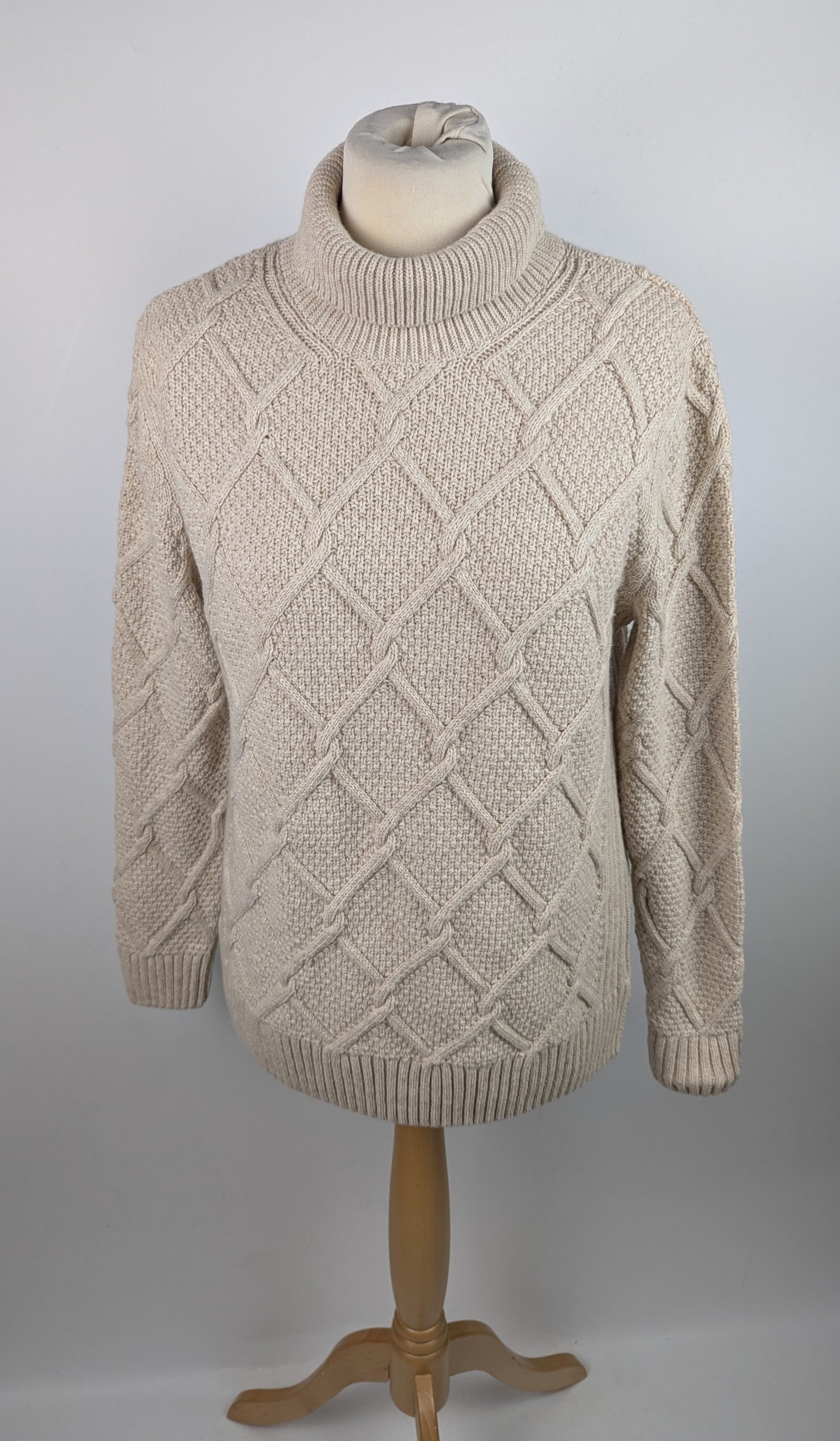 Barbour Burne Roll Neck Jumper - Oatmeal (Cream)