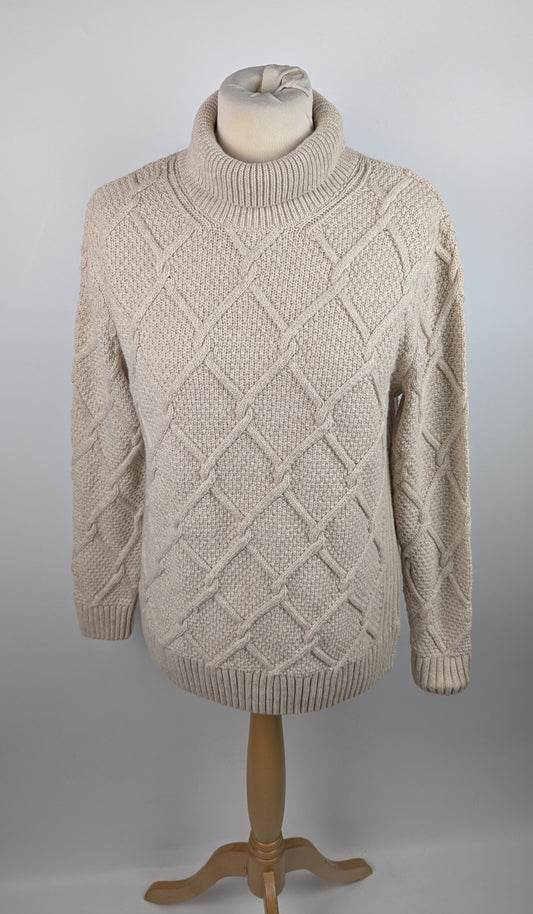 Barbour Burne Roll Neck Jumper - Oatmeal (Cream)
