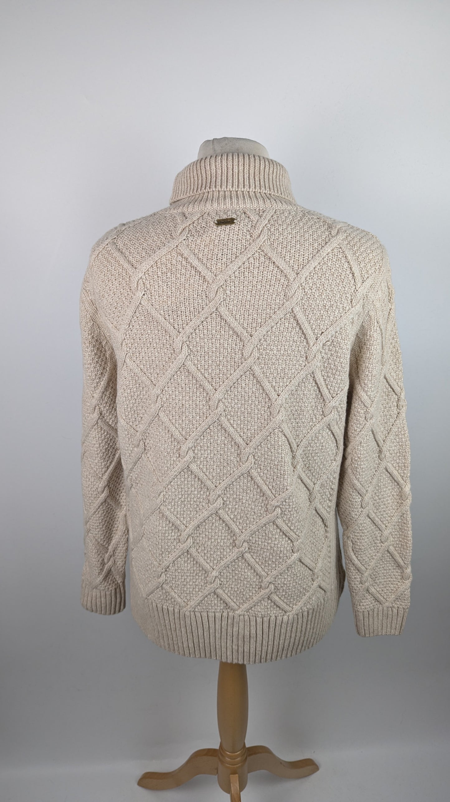 Barbour Burne Roll Neck Jumper - Oatmeal (Cream)