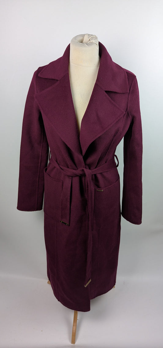 Michael Kors Wrap Wool Coat - Plum Purple