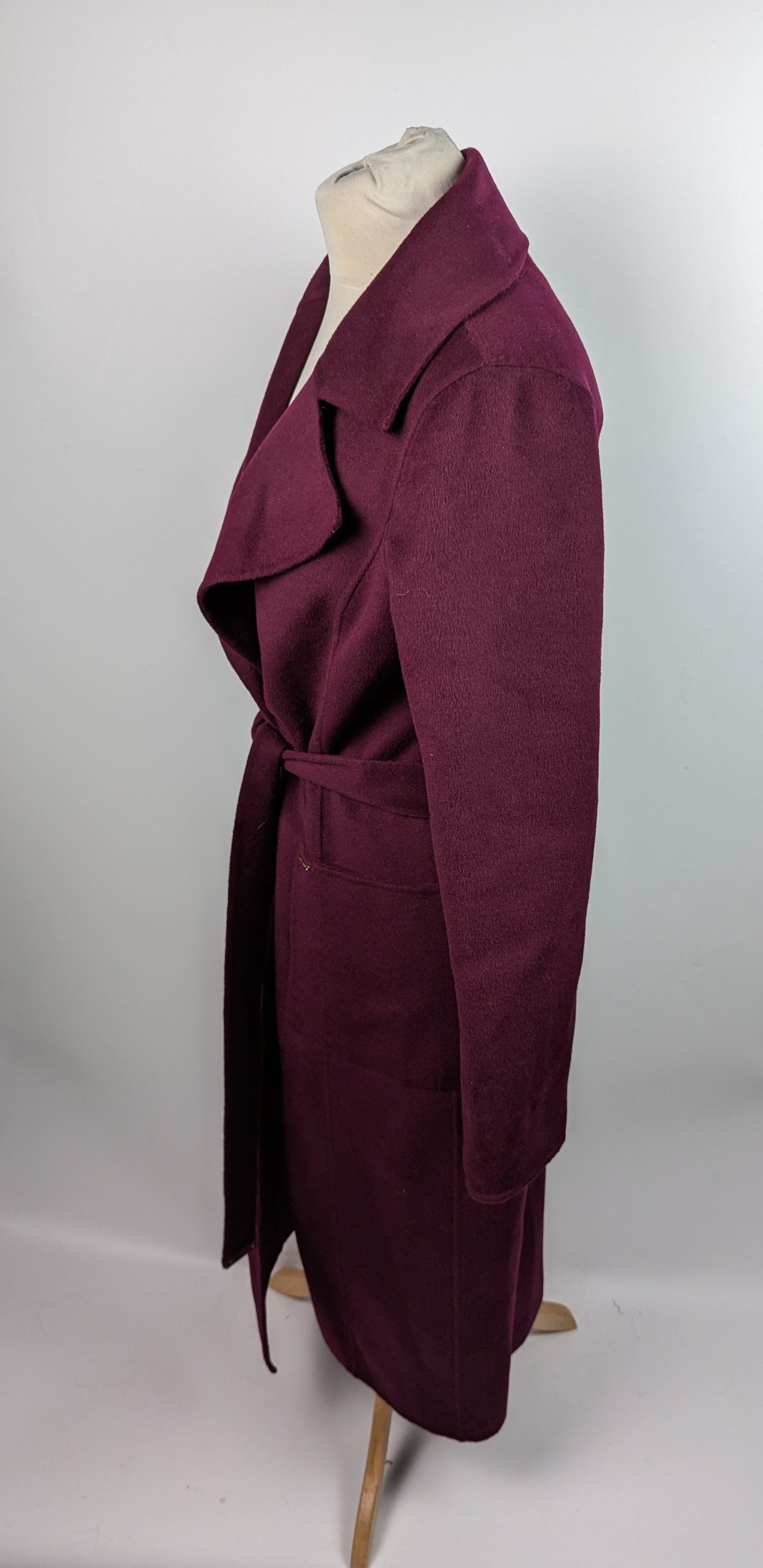 Michael Kors Wrap Wool Coat - Plum Purple