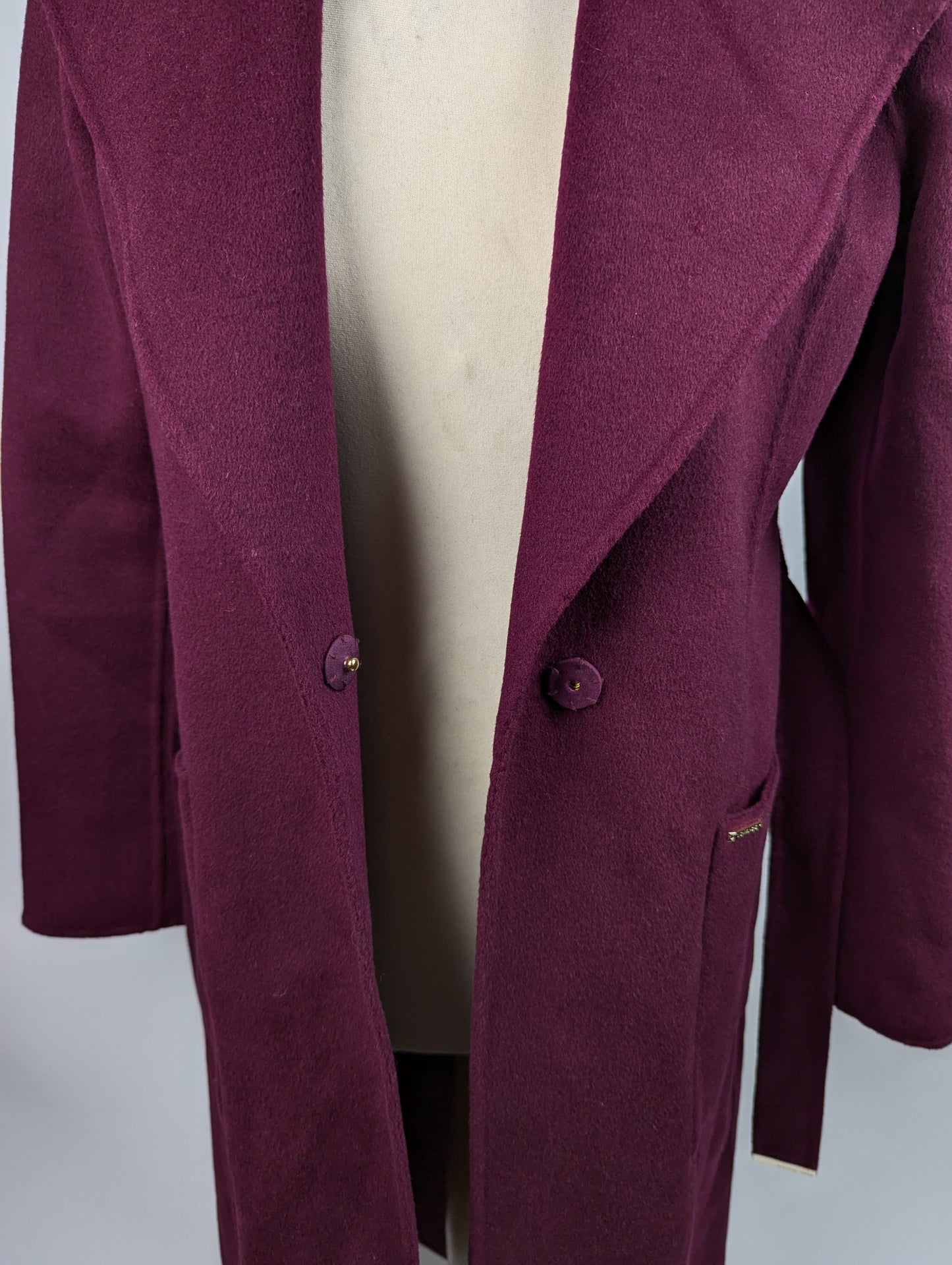 Michael Kors Wrap Wool Coat - Plum Purple