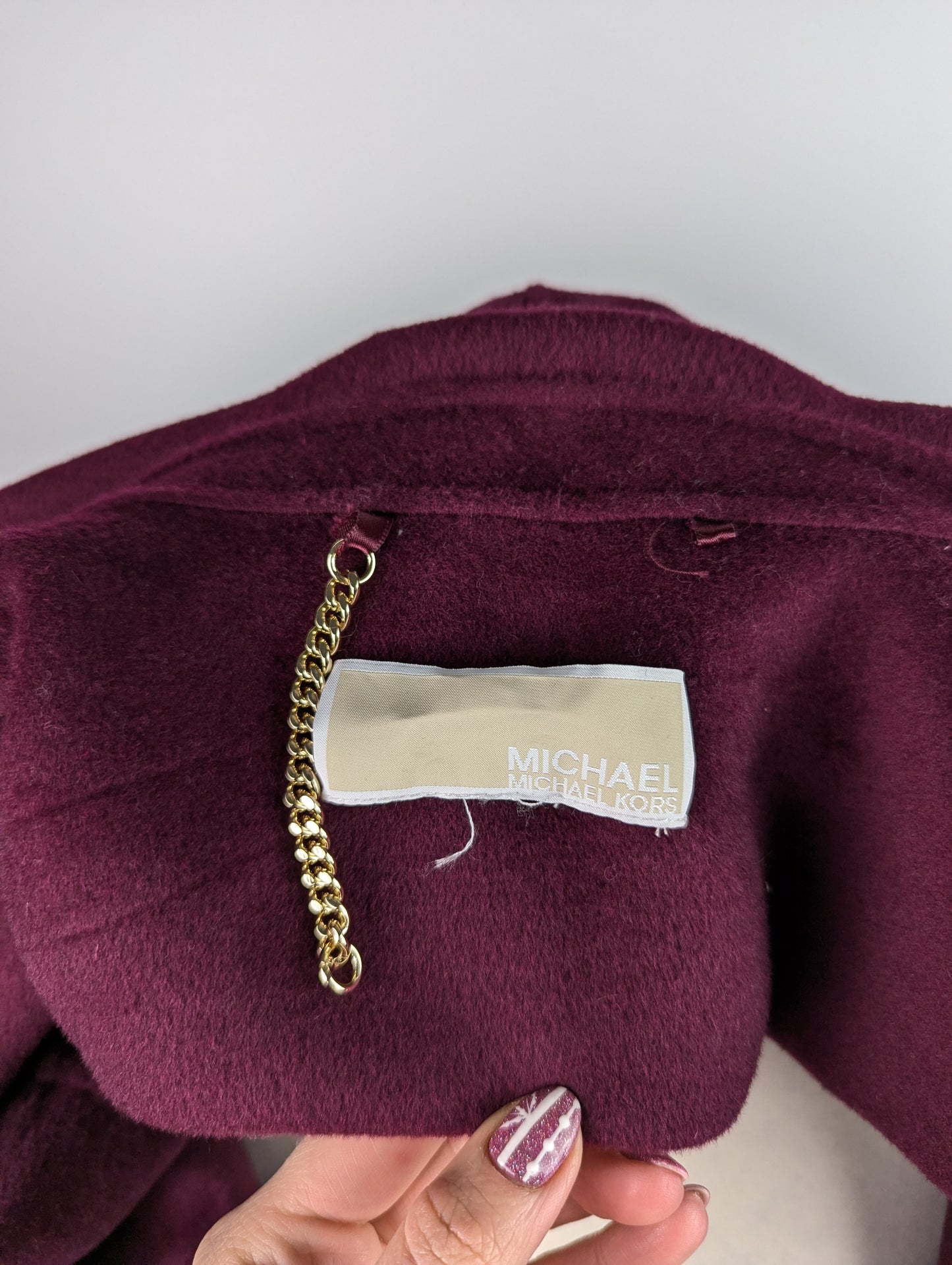 Michael Kors Wrap Wool Coat - Plum Purple