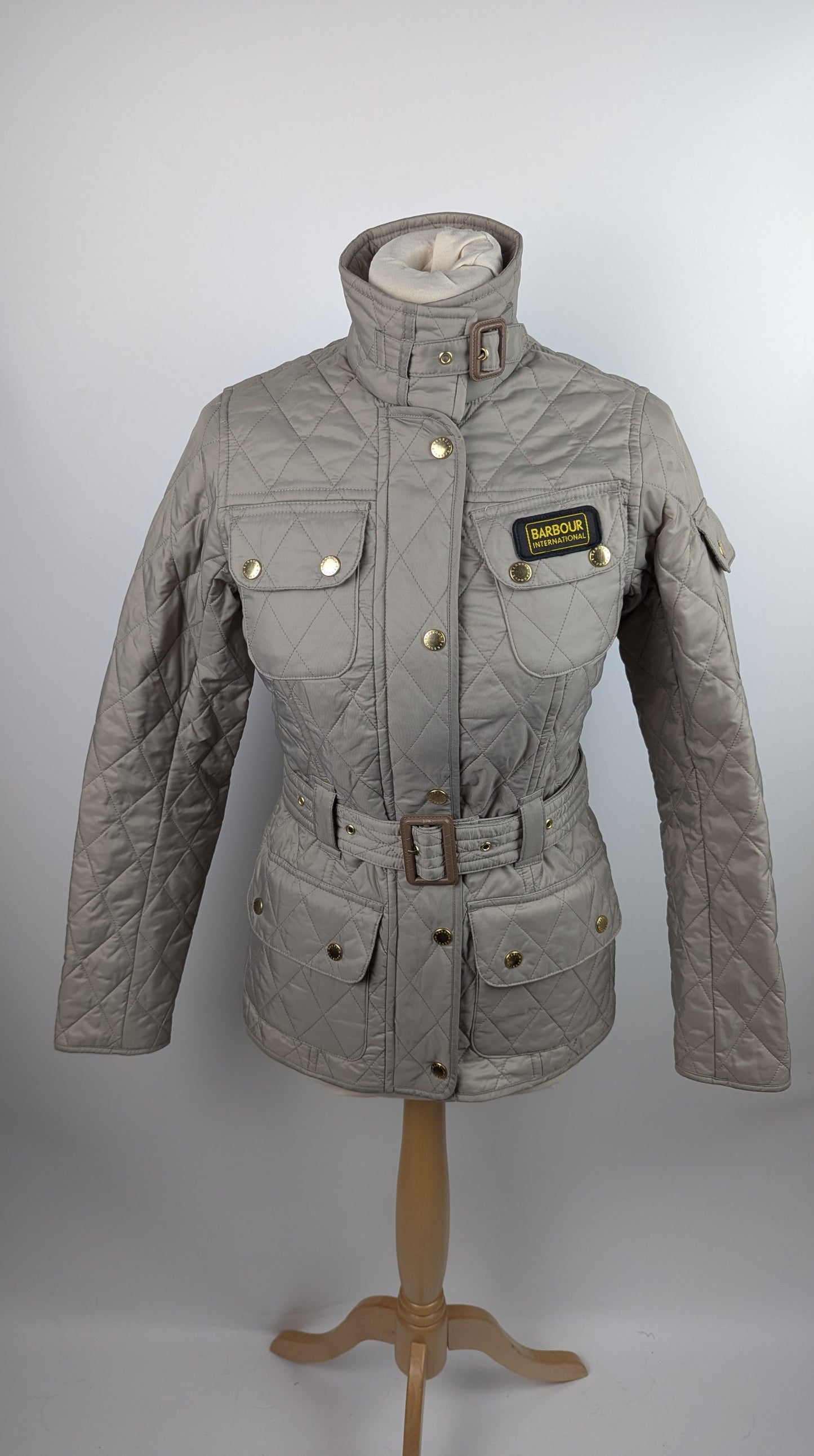 Barbour International Women's Polar Quilted Slim Fit Quilted Jacket - Taupe Pearl