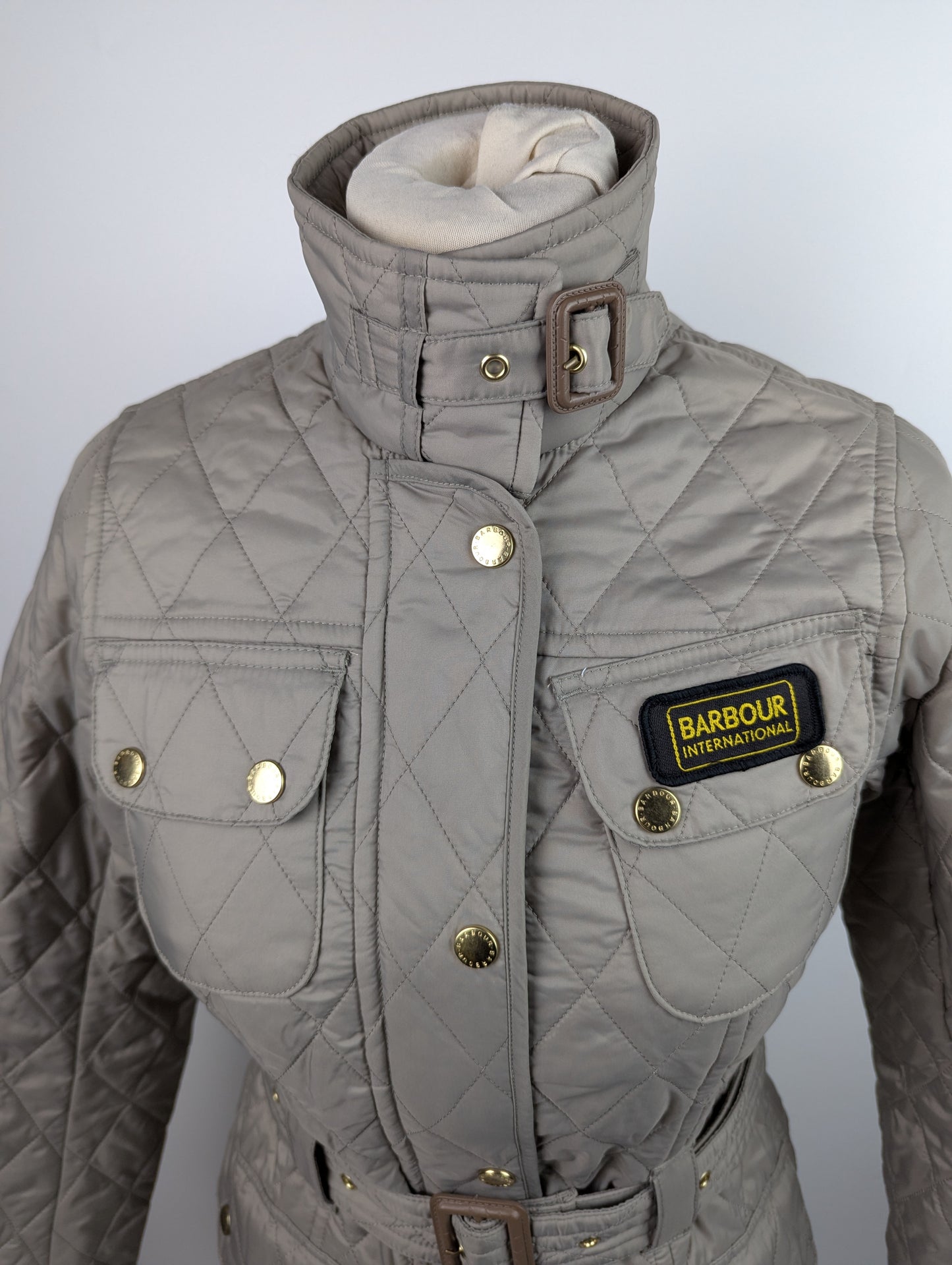 Barbour International Women's Polar Quilted Slim Fit Quilted Jacket - Taupe Pearl