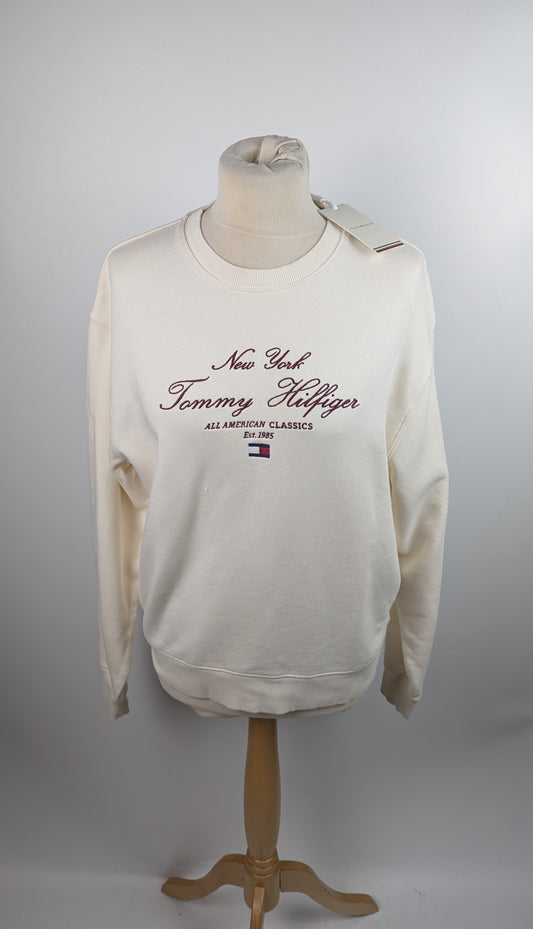 Tommy Hilfiger Women's Regular Script Crew Sweatshirt - Ivory