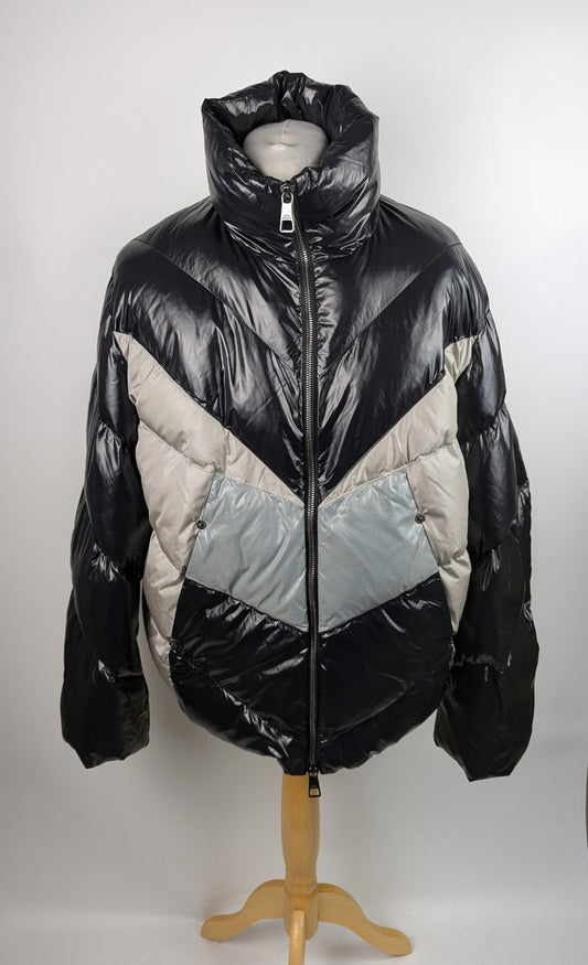 Neil Barrett Mixed Nylons Modernist Padded Puffer Jacket - Black / Silver