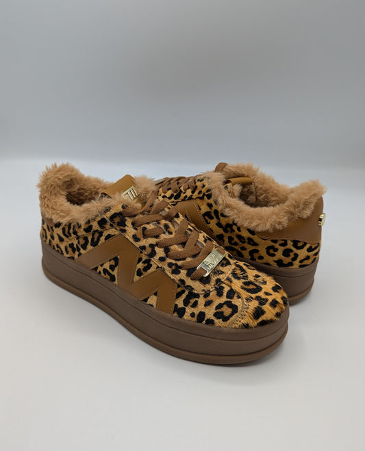 Steve Madden Womens Platform Trainers - Brown Leopard Print