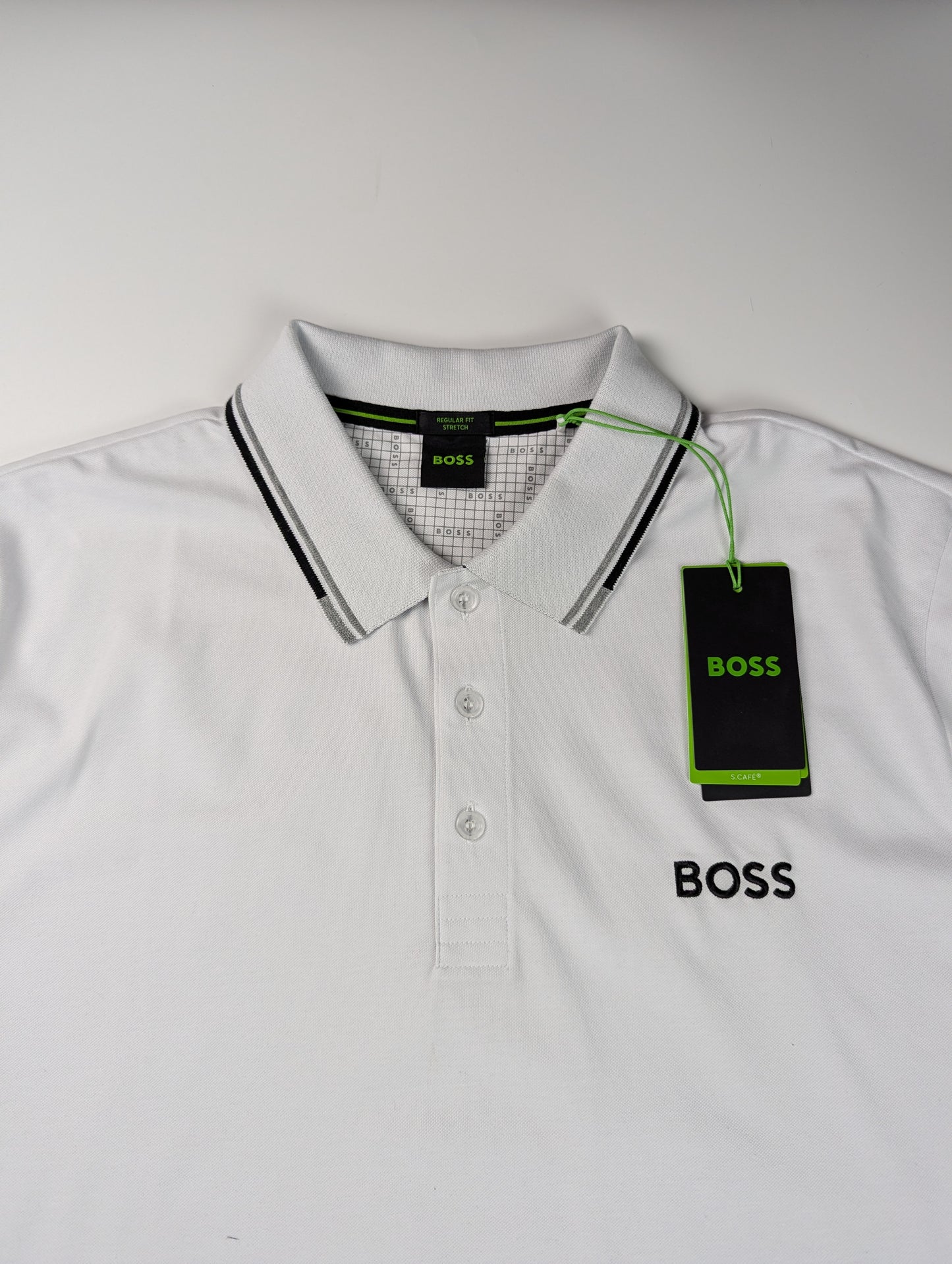 Boss Men's Paddy Pro Premium Cotton Polo Shirt - White