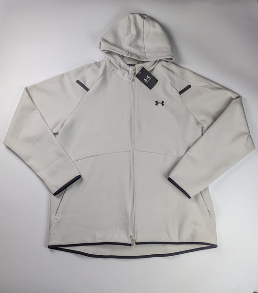 UA Unstoppable Fleece Men's Full-Zip Hoodie - Summit White / Black