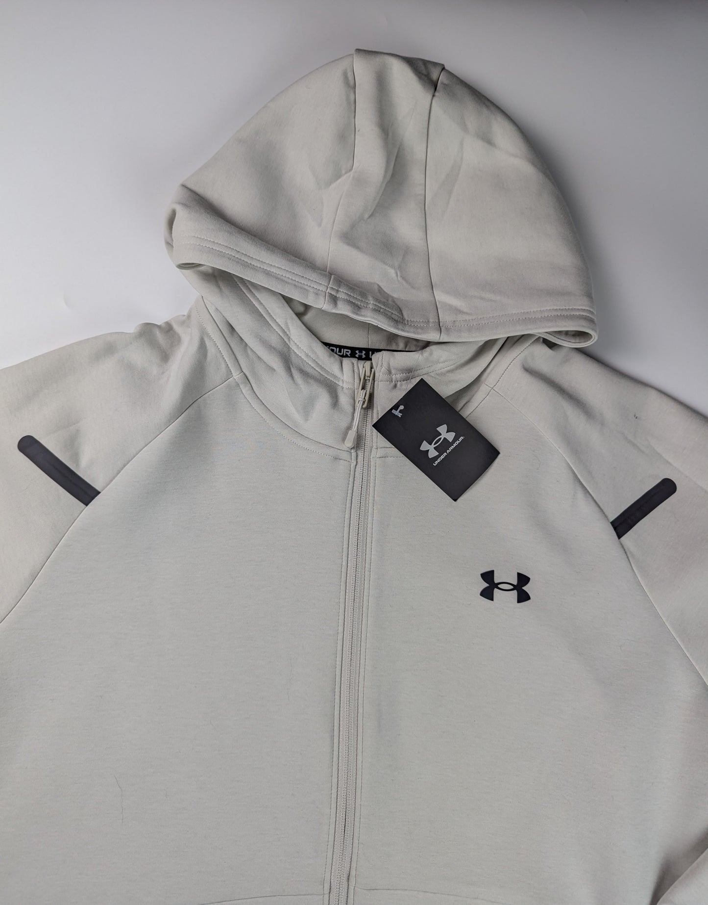 UA Unstoppable Fleece Men's Full-Zip Hoodie - Summit White / Black
