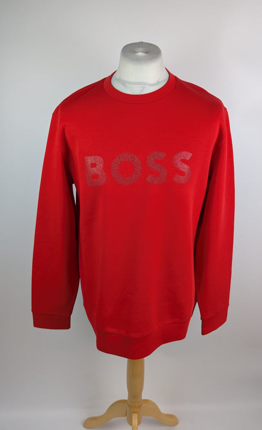 Boss Men's Salbo Diamond Crew Sweatshirt - Red