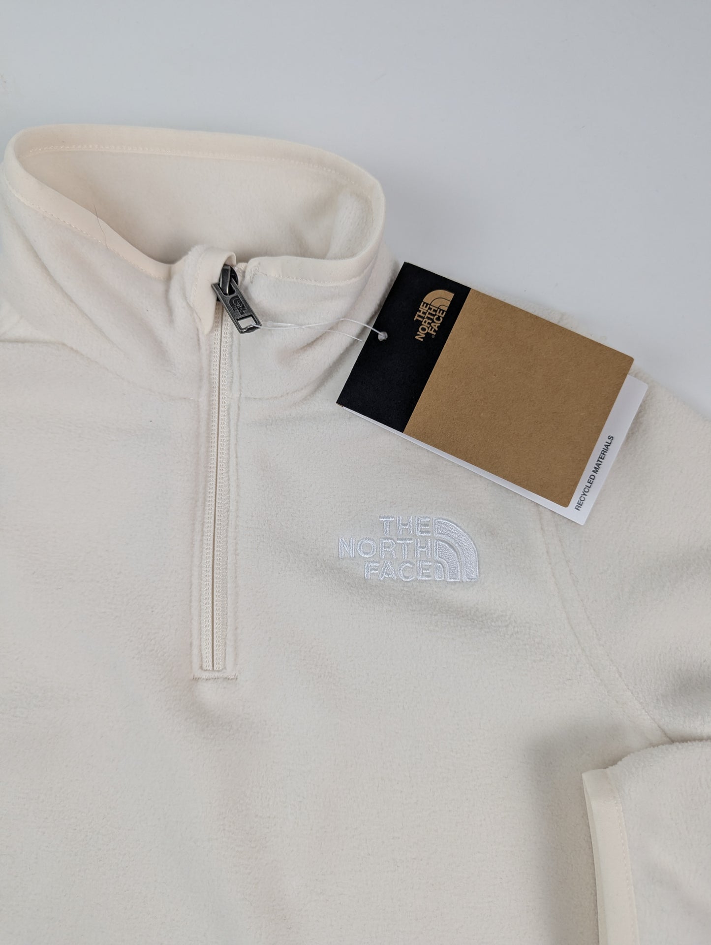 The North Face Glacier Fleece Juniors 1/4 zip - White Dune