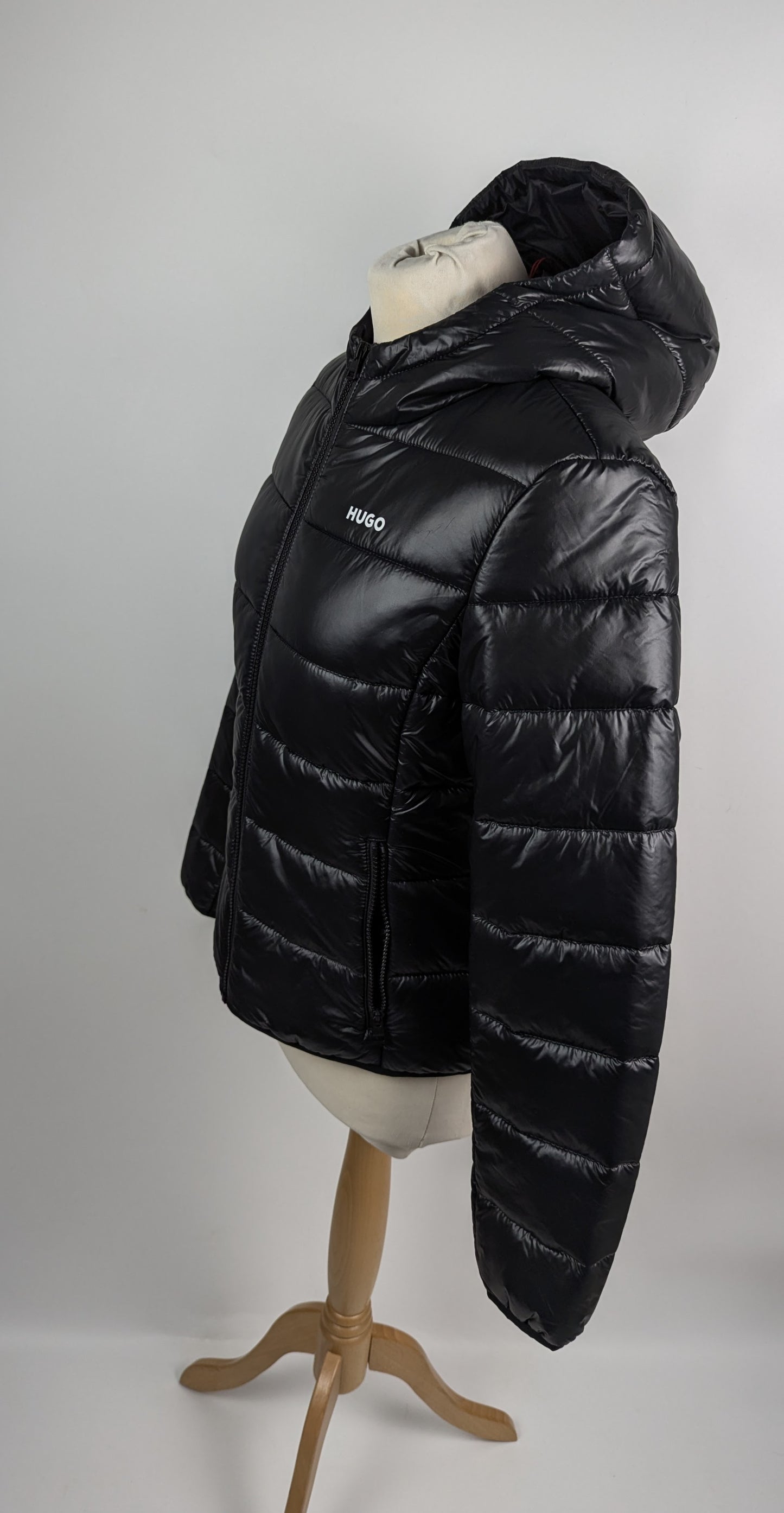 Hugo Women's Famara Down Hooded Short Puffer Jacket - Black