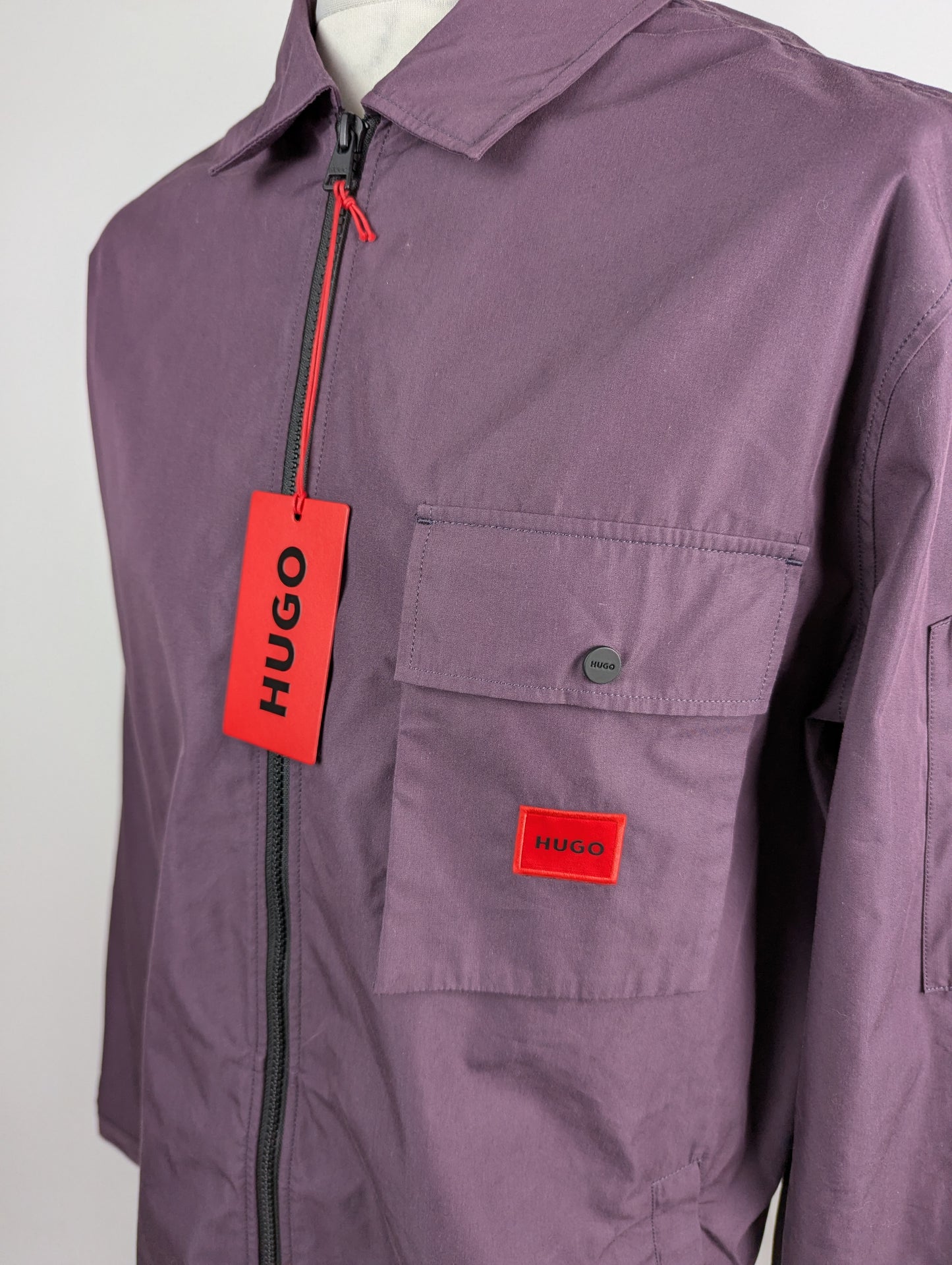HUGO Mens Emmond Overshirt - Dark Purple 543