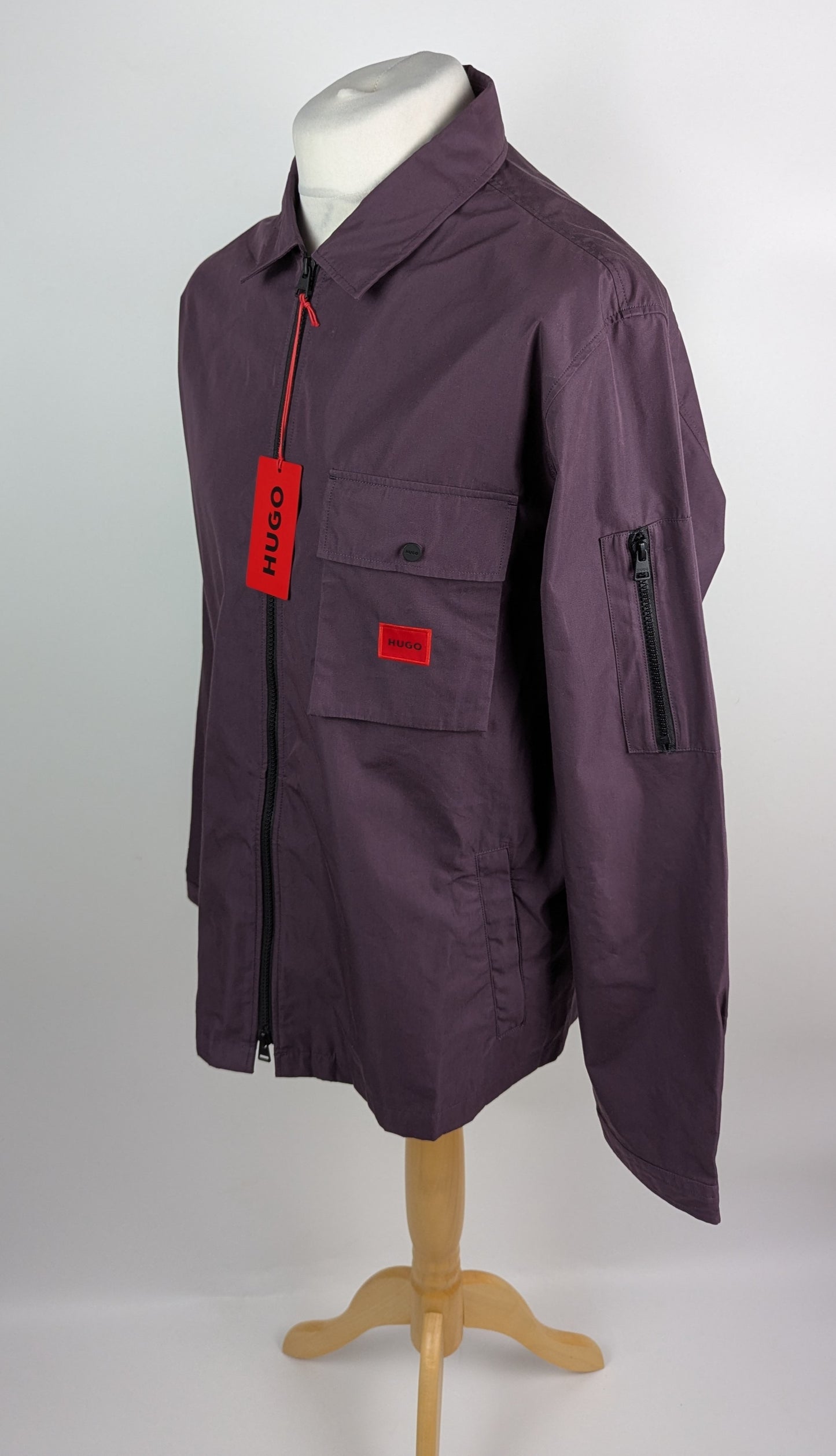 HUGO Mens Emmond Overshirt - Dark Purple 543