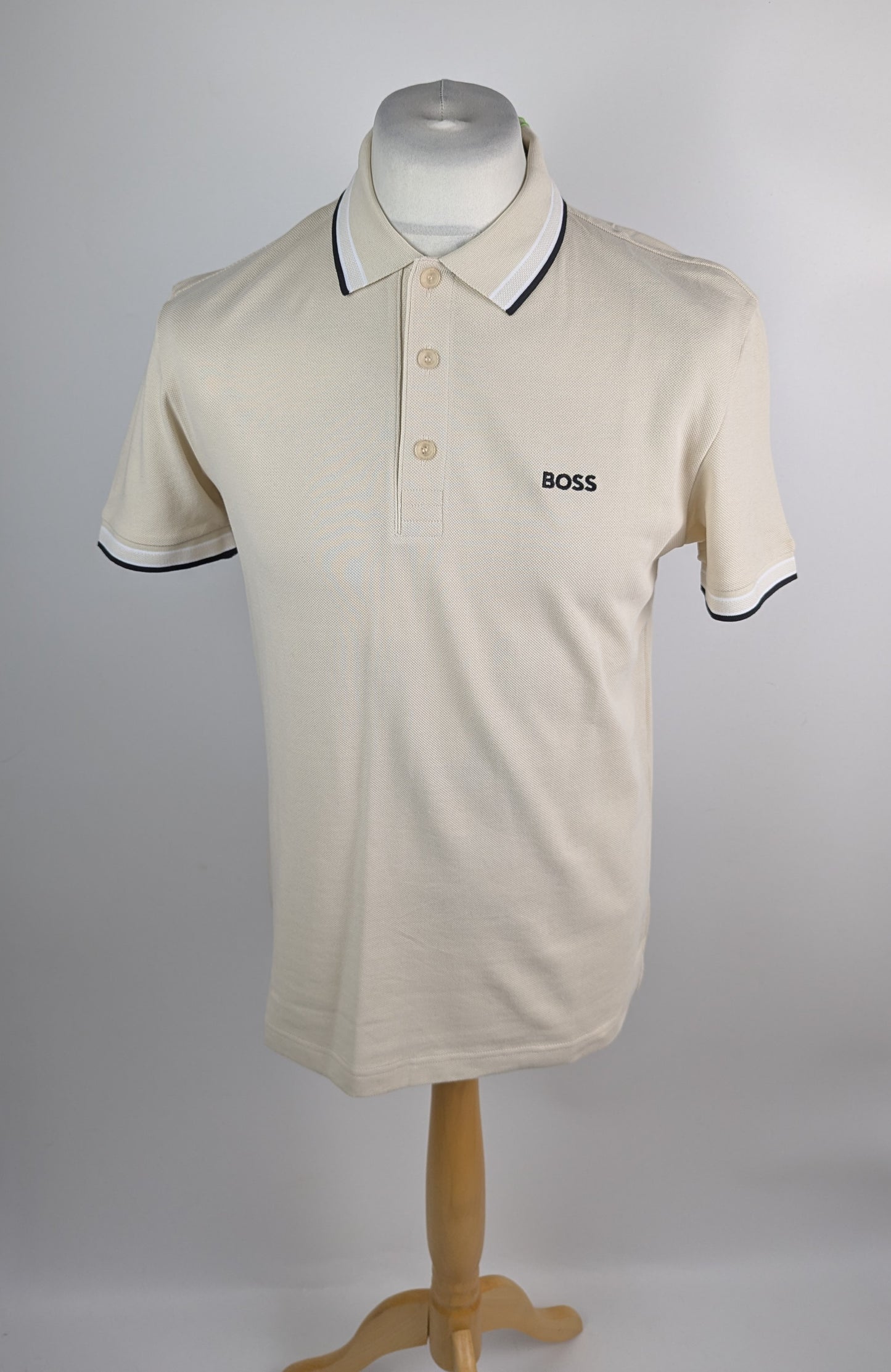 Boss Men's HBG Paddy Polo Shirt with Contrast Tipping - Beige (Open White)