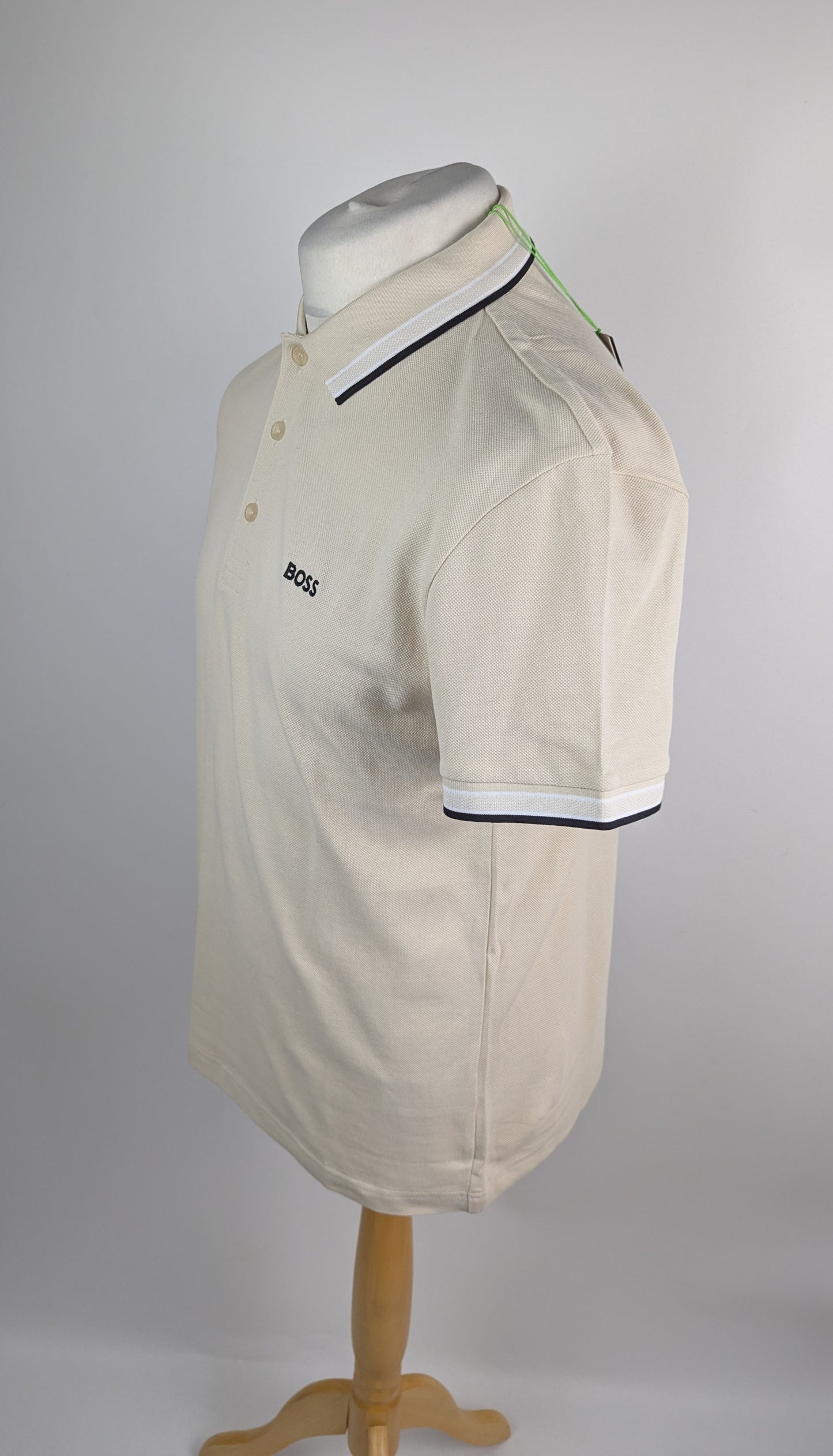 Boss Men's HBG Paddy Polo Shirt with Contrast Tipping - Beige (Open White)