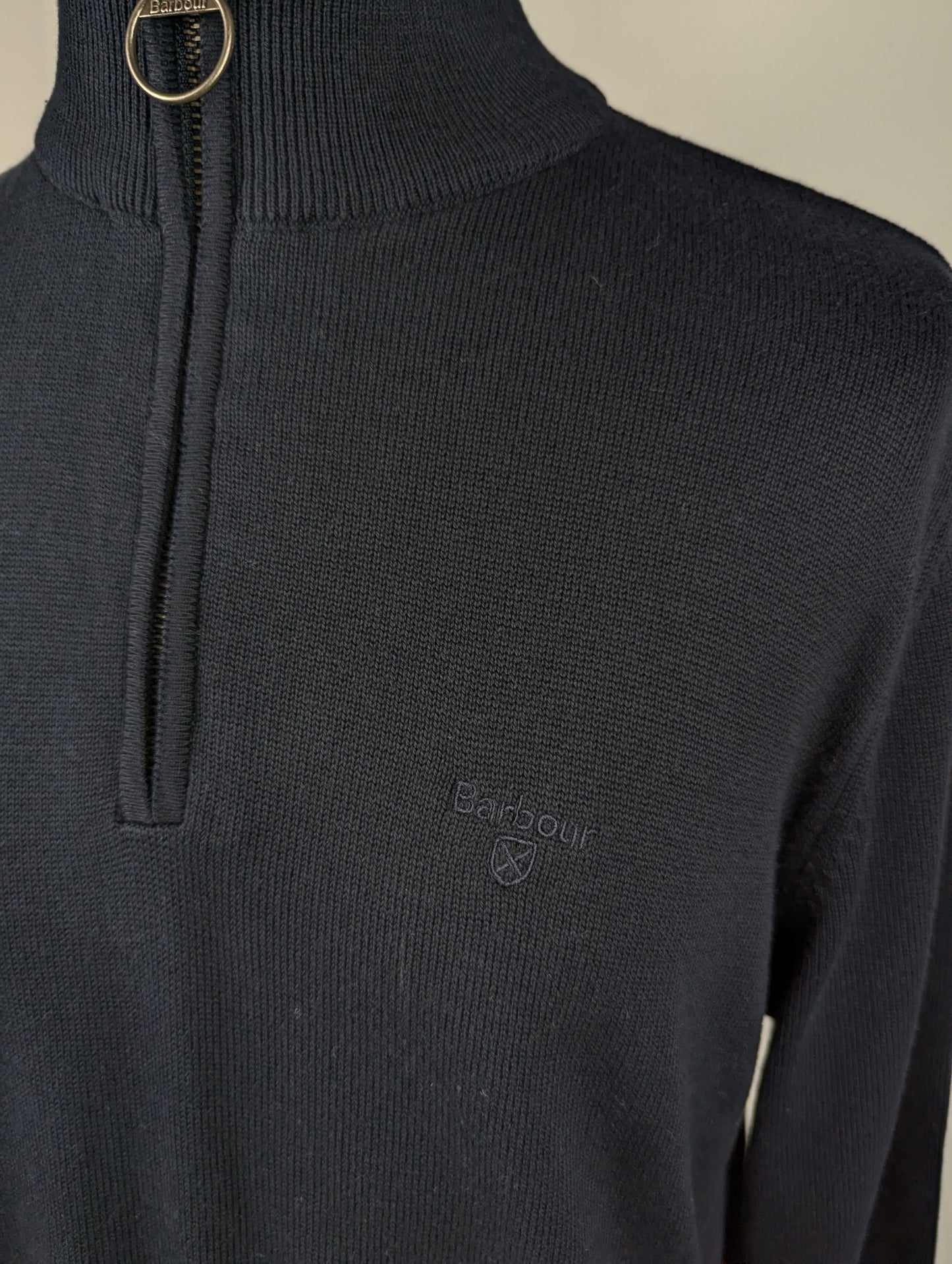 BARBOUR Men's Cotton Half Zip Jumper - Navy