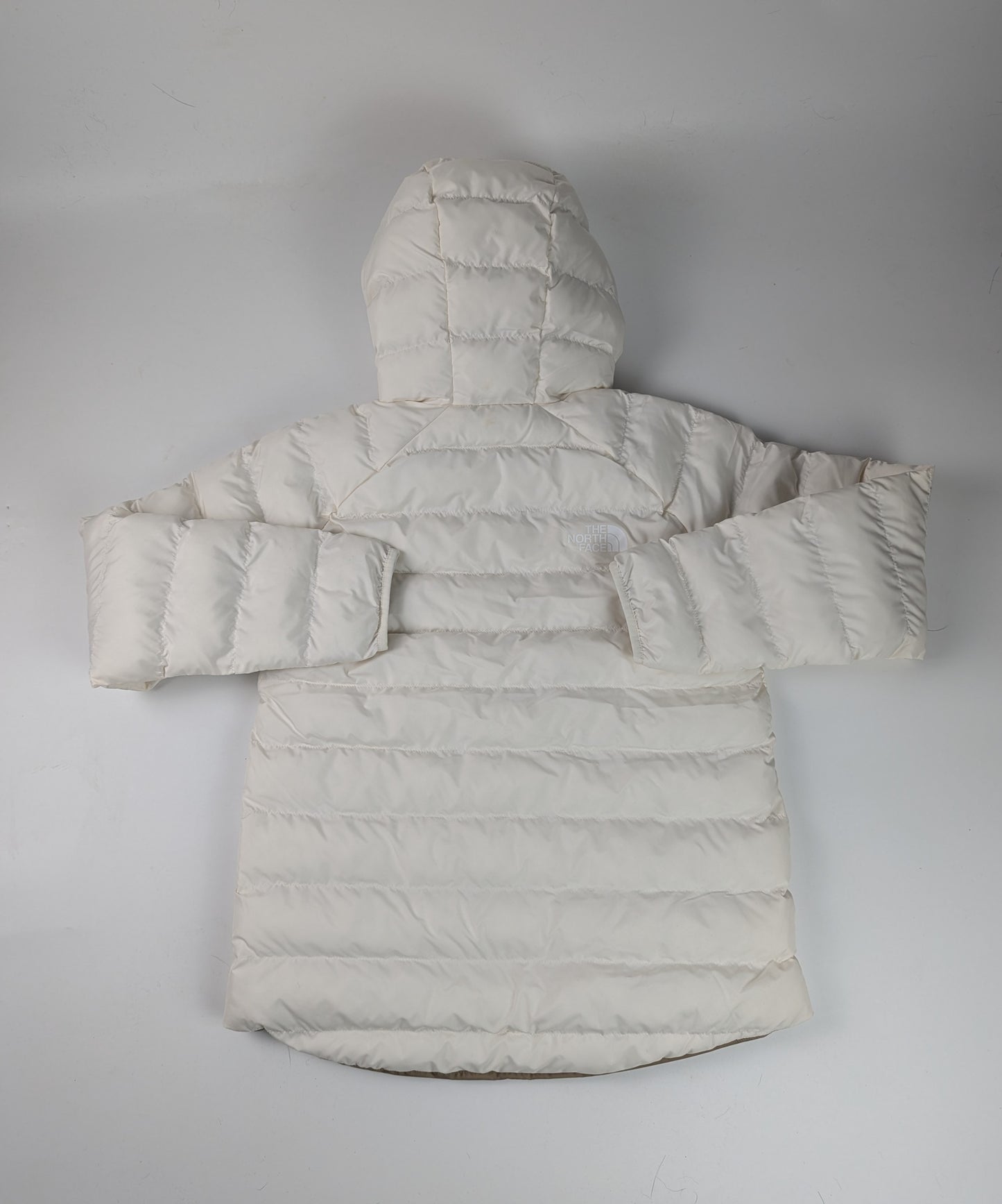 The North Face Girls Reversible Perrito Short Puffer Jacket - White / Beige