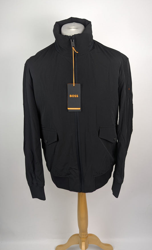 Boss Ohice Mens Water-repellent aviator-style bomber jacket - Black