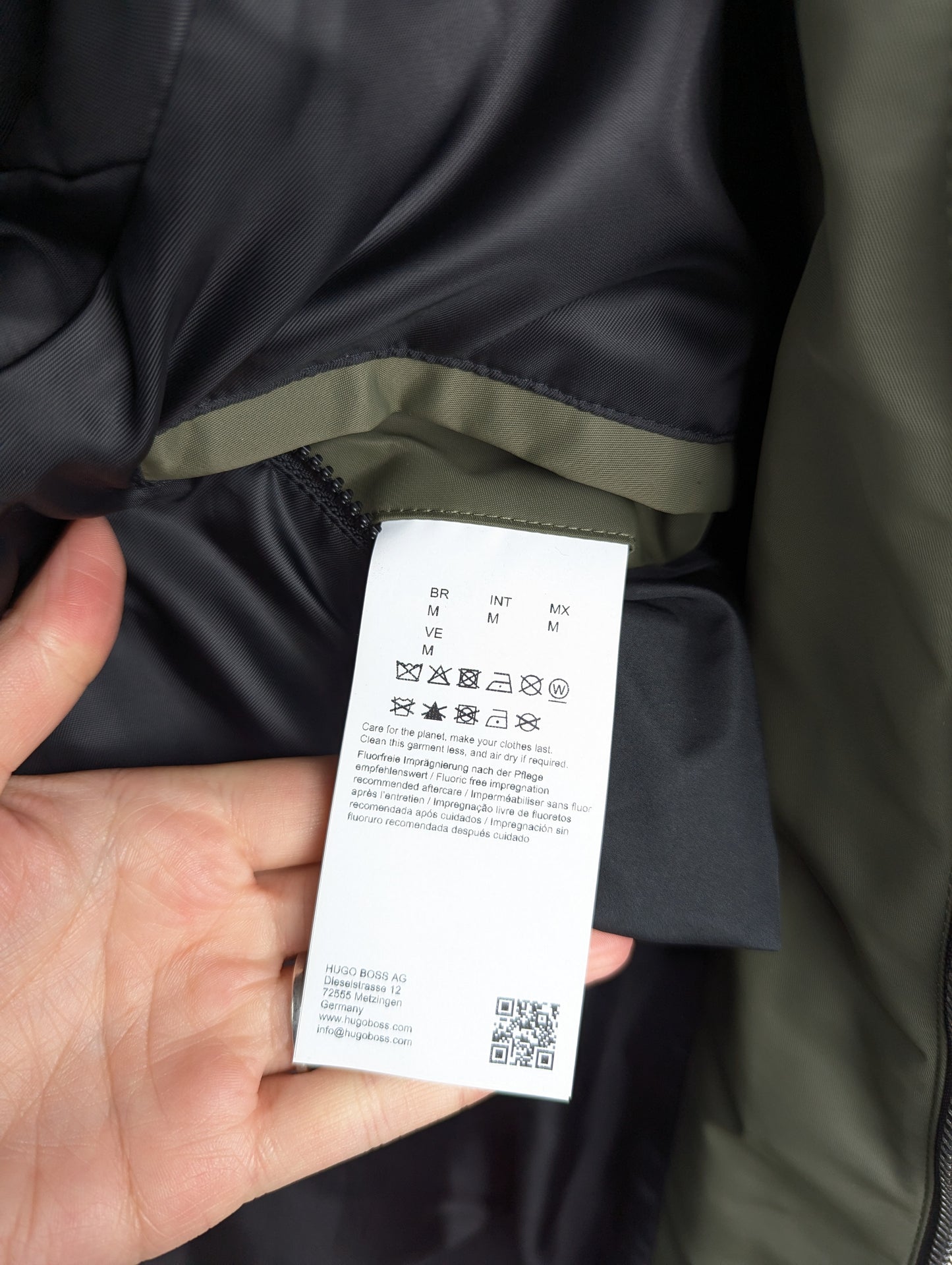 HUGO Balam2411 Mens Bomber Jacket - khaki Green