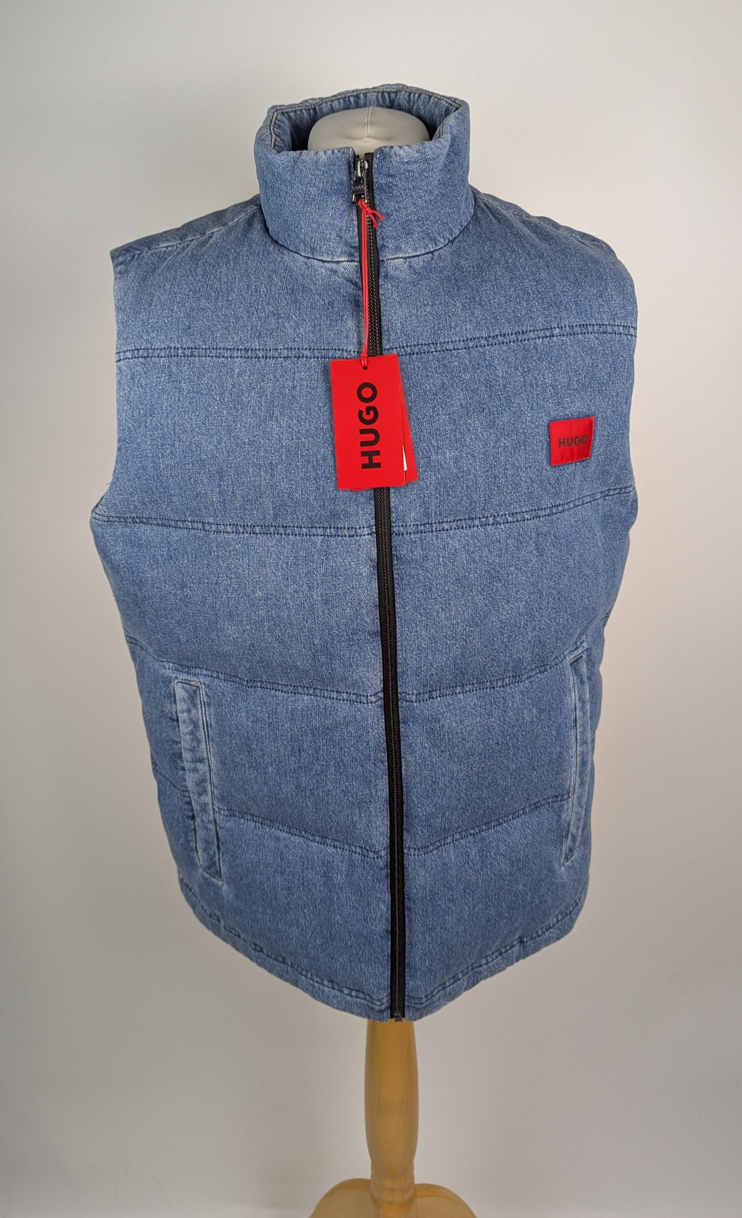 HUGO benimo224w1 Mens Padded Denim Gilet - Blue